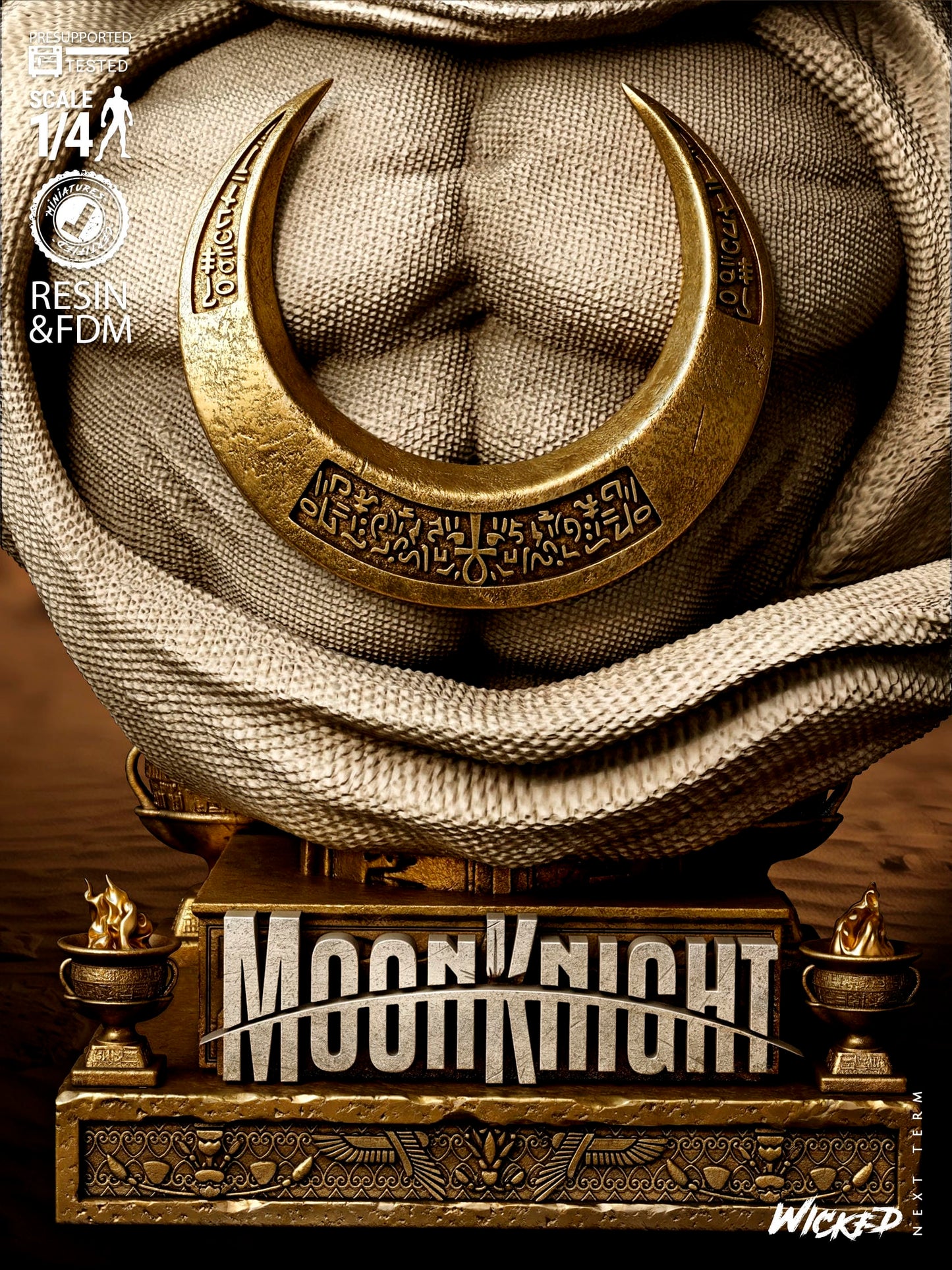 Moon Knight (Marc Spector) Bust -3d Printed Model Kit - Fan Art
