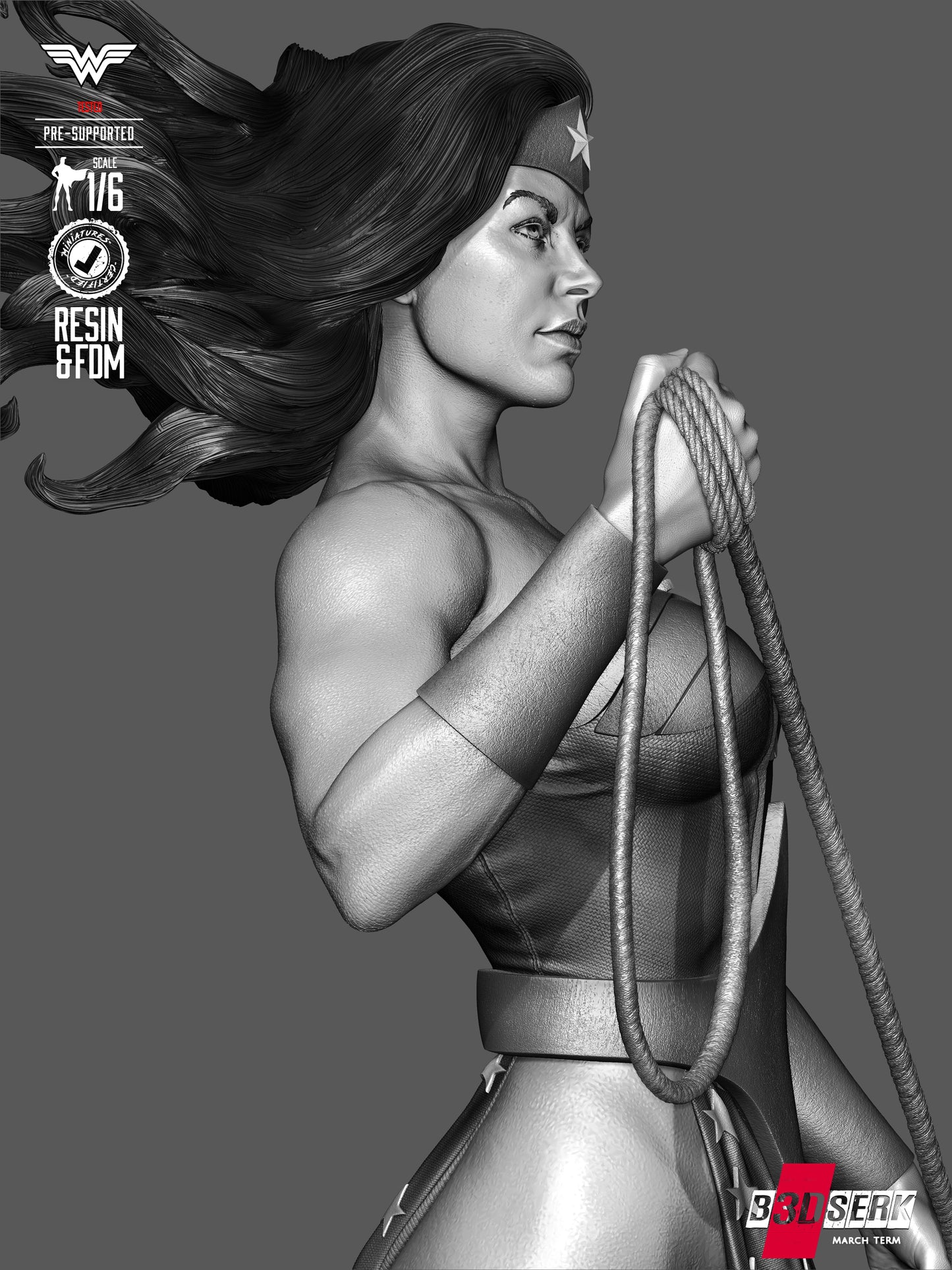 Wonder Woman Kingdom Come Statue - 6 & 12 Scale 3D Print