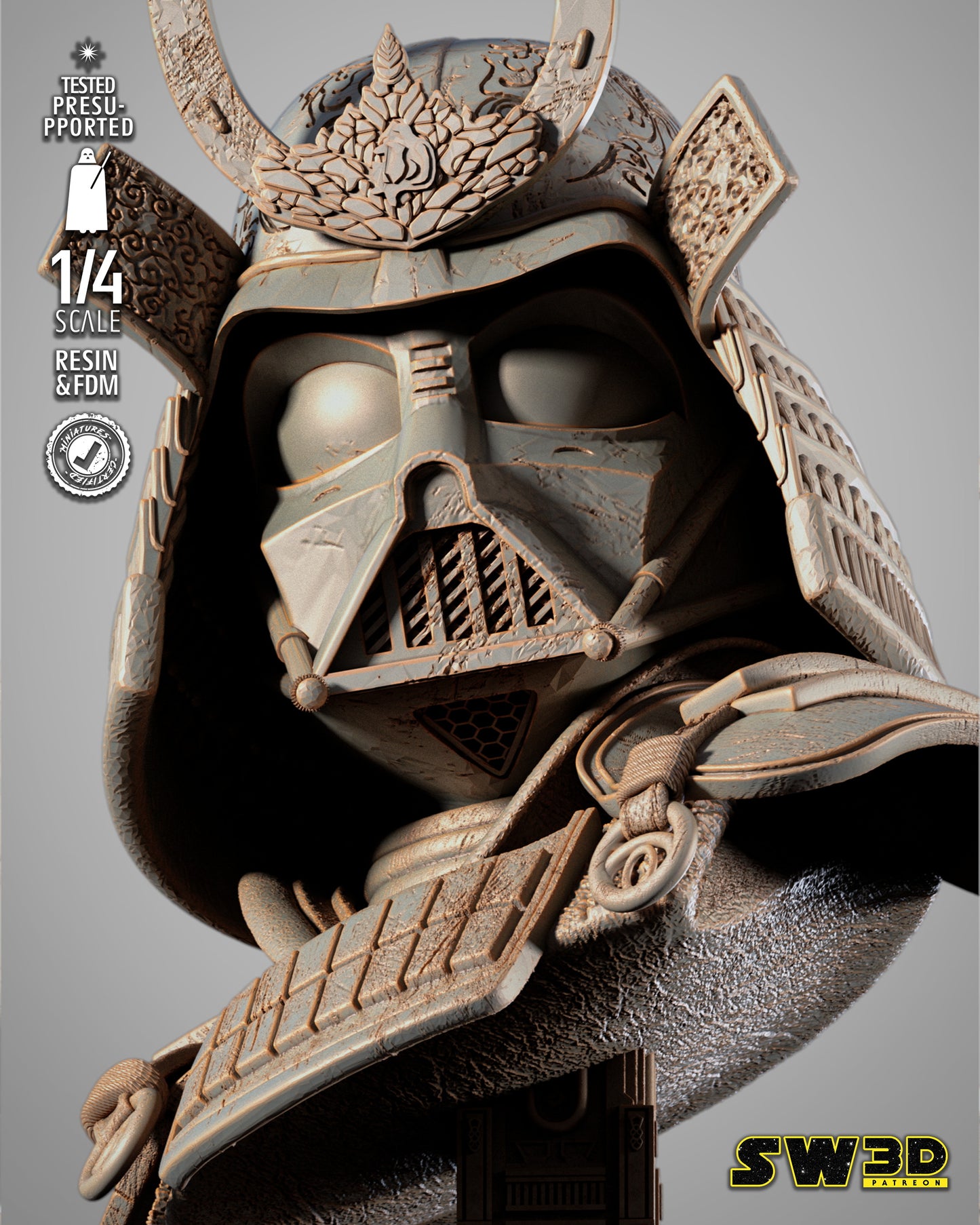 Darth Vader Samurai Bust (Star Wars) - 3D printed model kit (Fan Art)