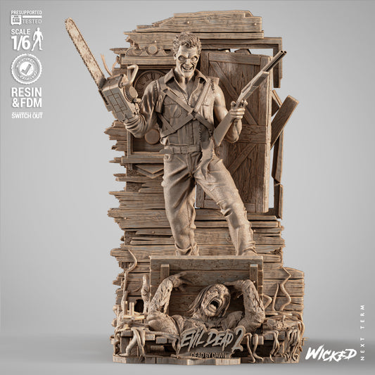 Ash (Evil Dead 2) 3D Printed Sculpt - Scales 6 & 12 - Fan Art