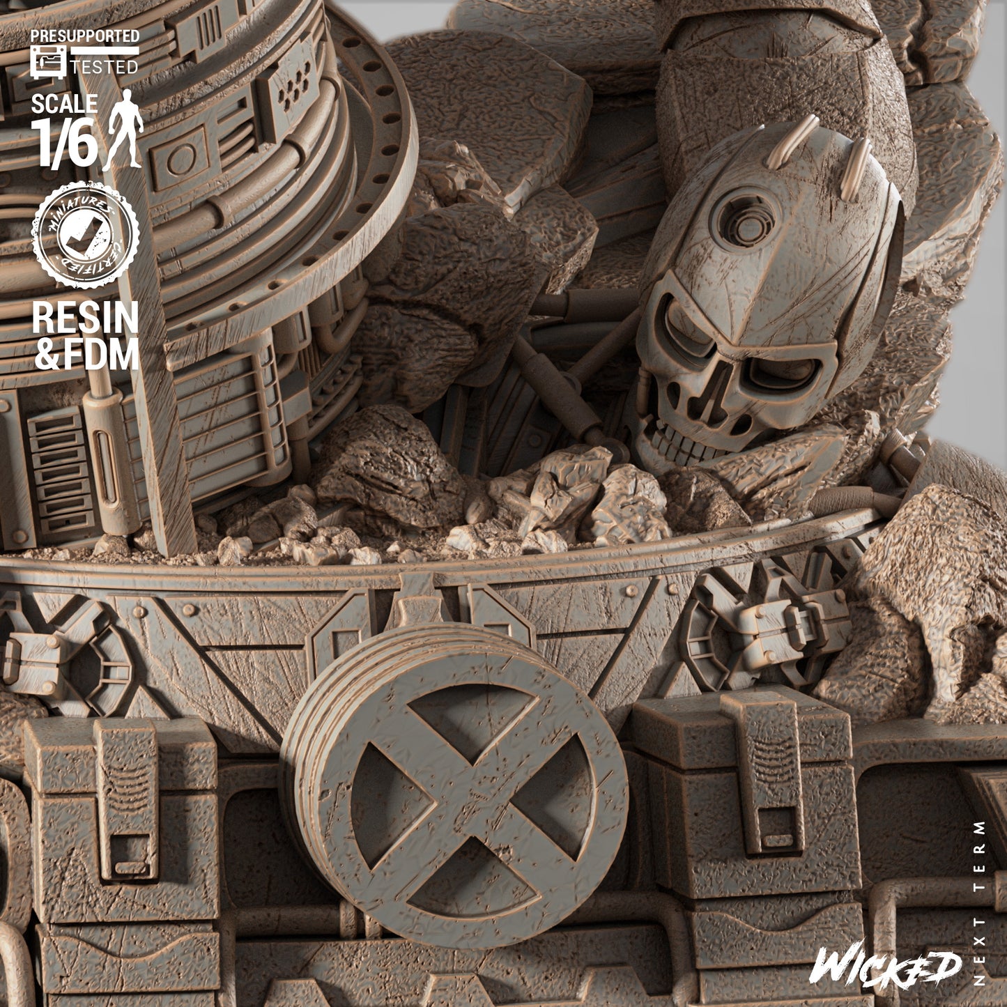 Cable Sculpt (Marvel) 3D Printed Sculpt - Scales 6 & 12 - Fan Art