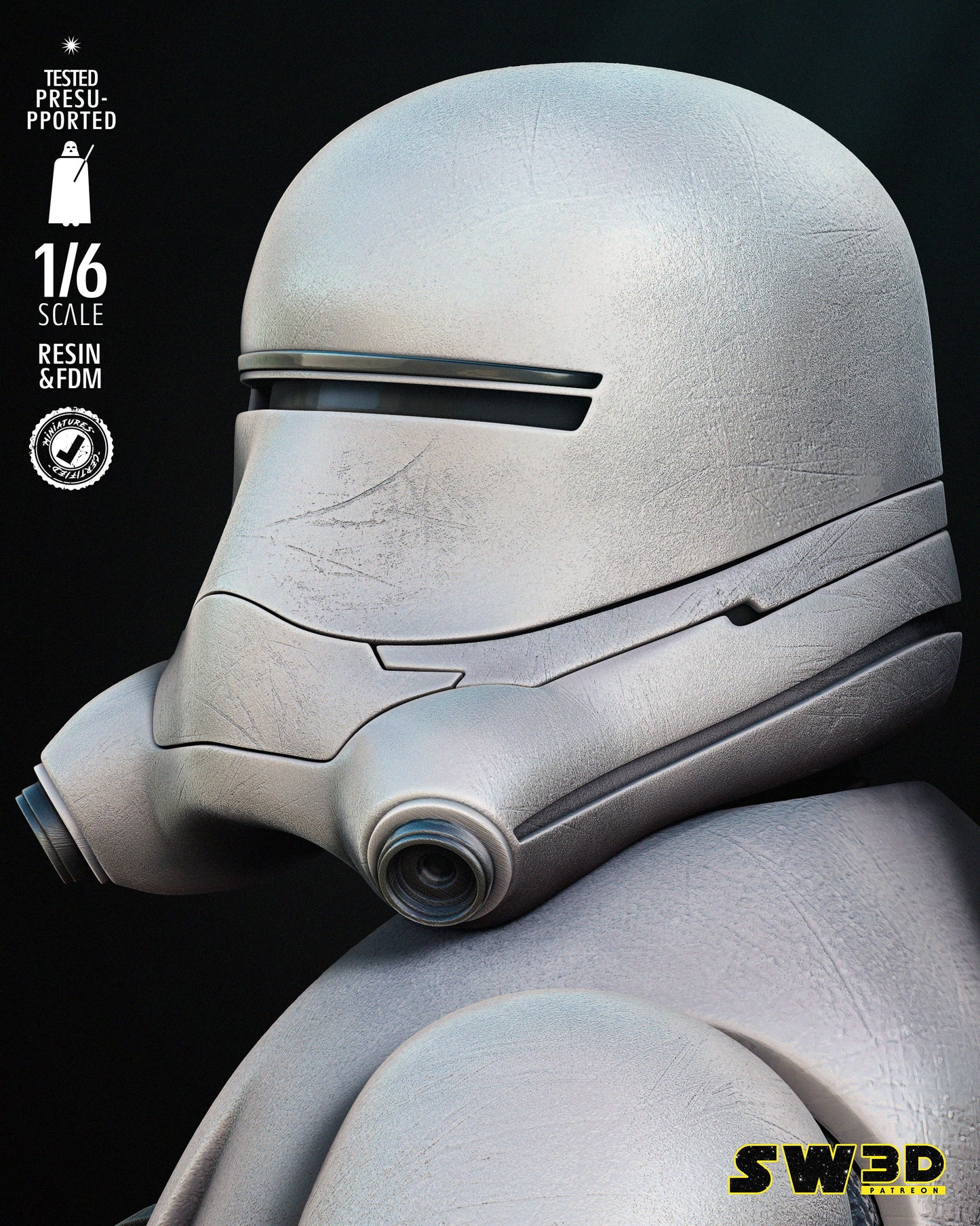 Flame Trooper (Star Wars) Fan Art - 6th or 12th scale - 3D Printed