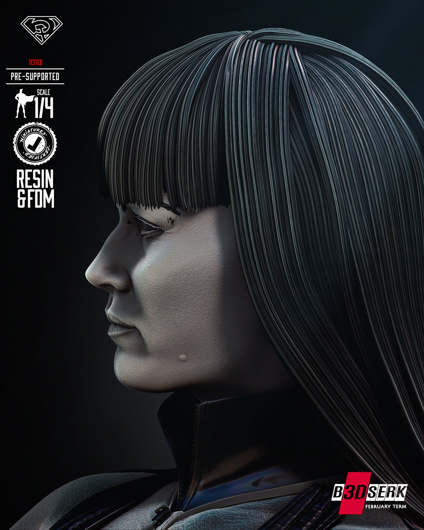 Silk Spectre Bust (Fan Art) - 4 or 8 scale - 3D Print kit