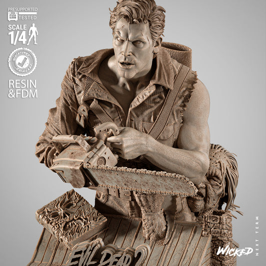 Ash (Evil Dead 2) 3D Printed Bust - Scales 4 & 8