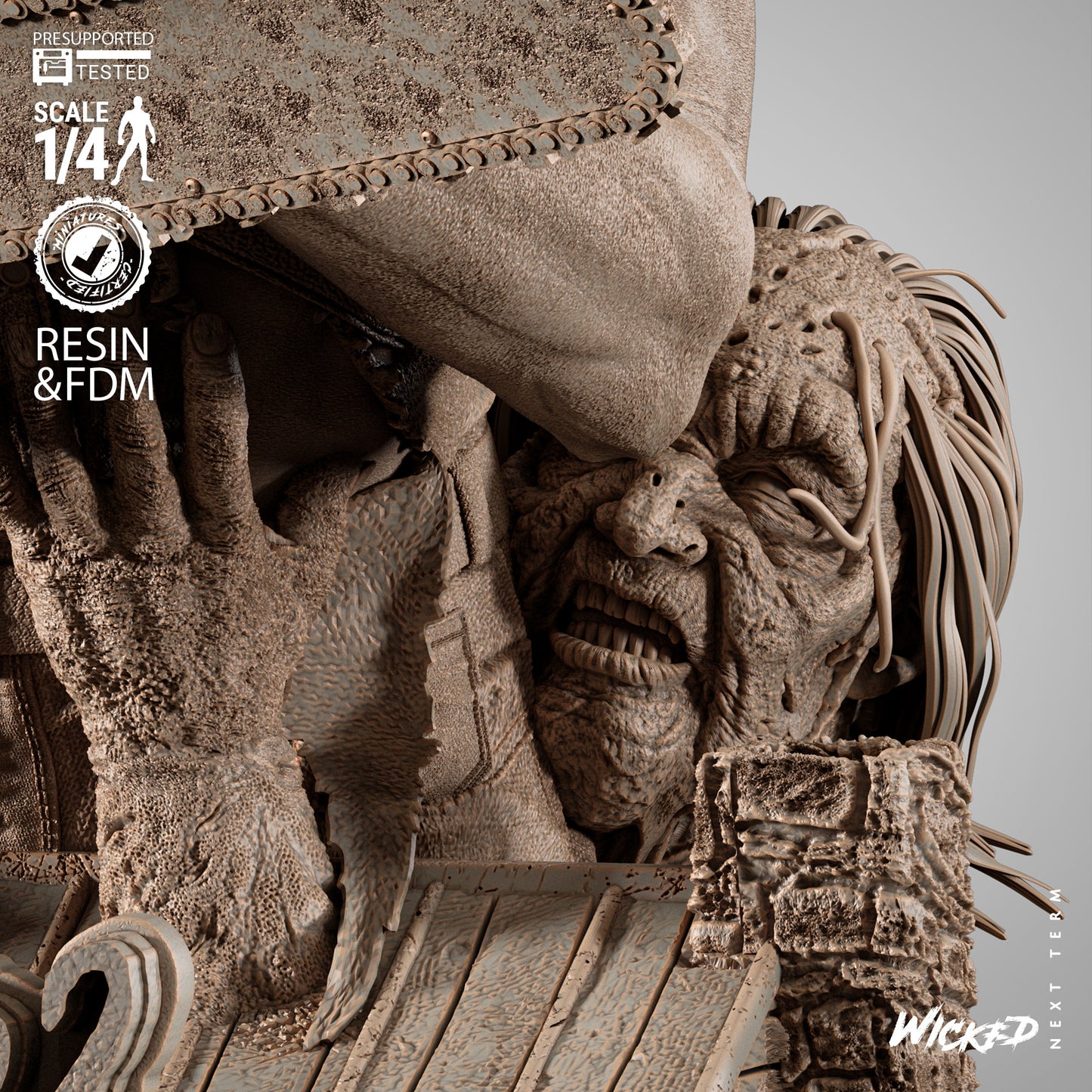 Ash (Evil Dead 2) 3D Printed Bust - Scales 4 & 8