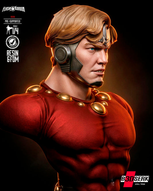 Flash Gordon (Bust) 3D Model Kit -4 or 8 scale (Fan Art)