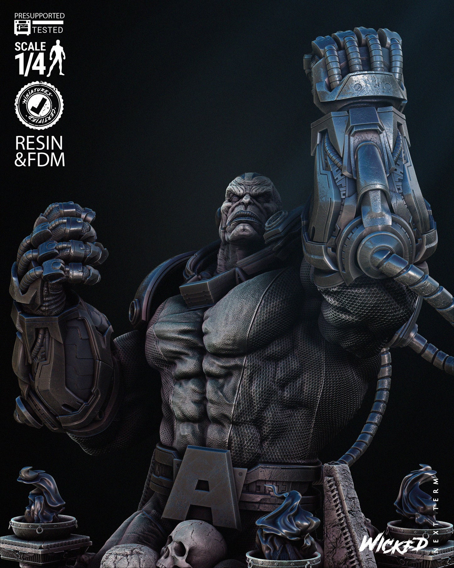 Apocalypse Bust- 3D Printed - 4th or 8th scale - Fan Art