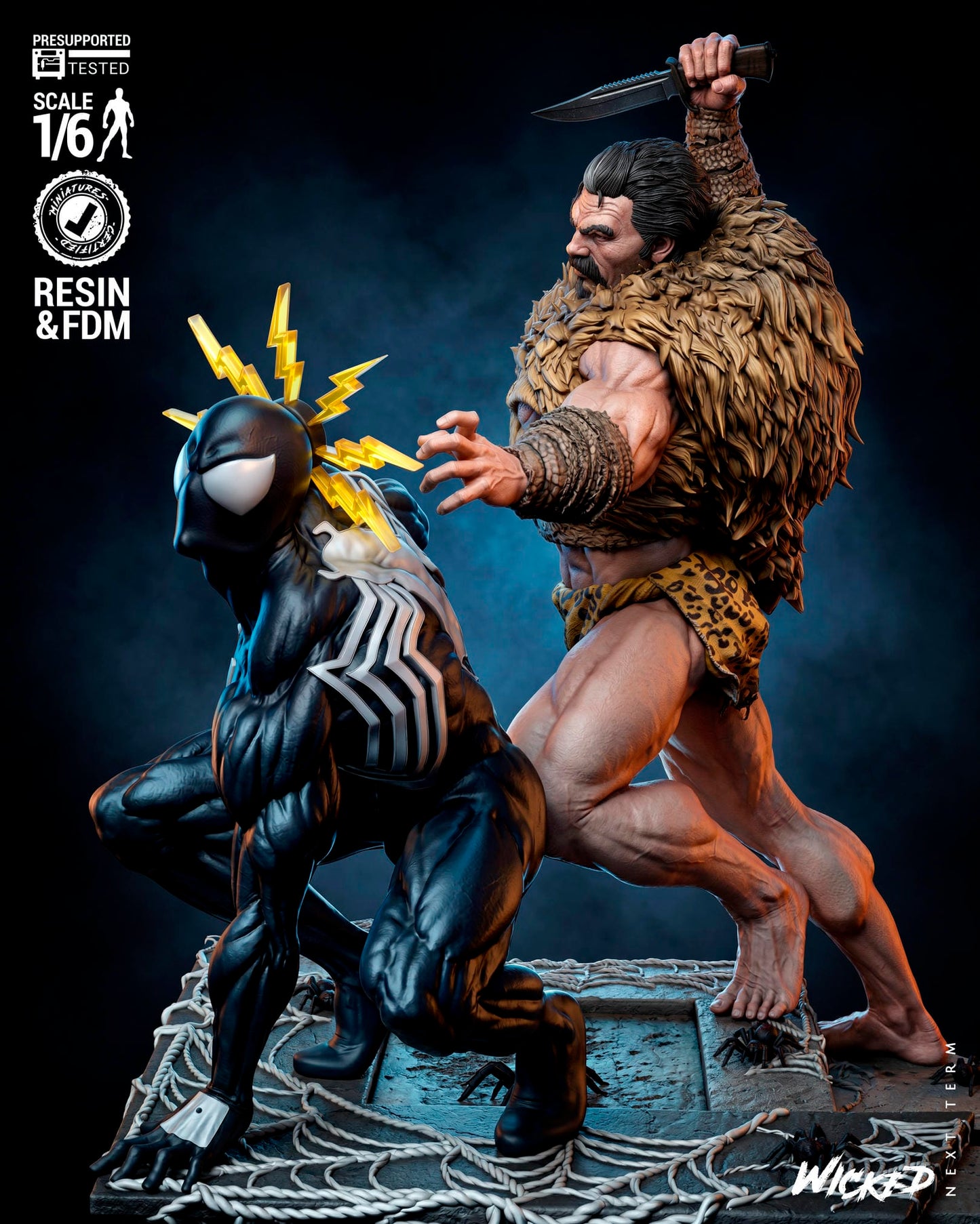 Spider-Man vs Kraven (Last Hunt) Diorama -3d Printed Model Kit - Fan Art