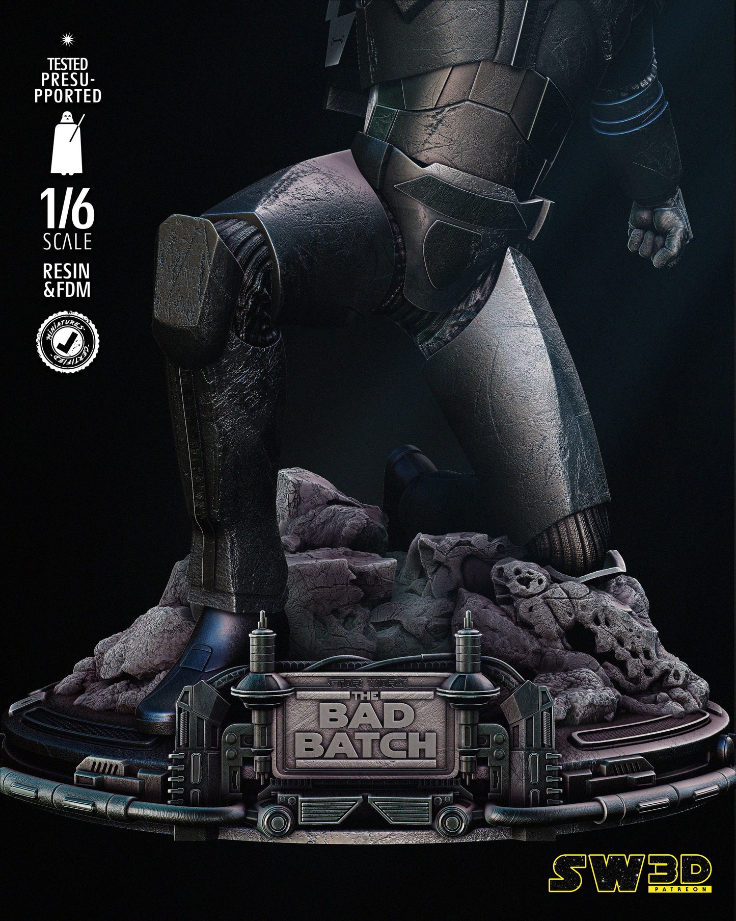 Hunter Sculpt (Fan Art) Star Wars - 6 or 12 Scale - 3D Print kit