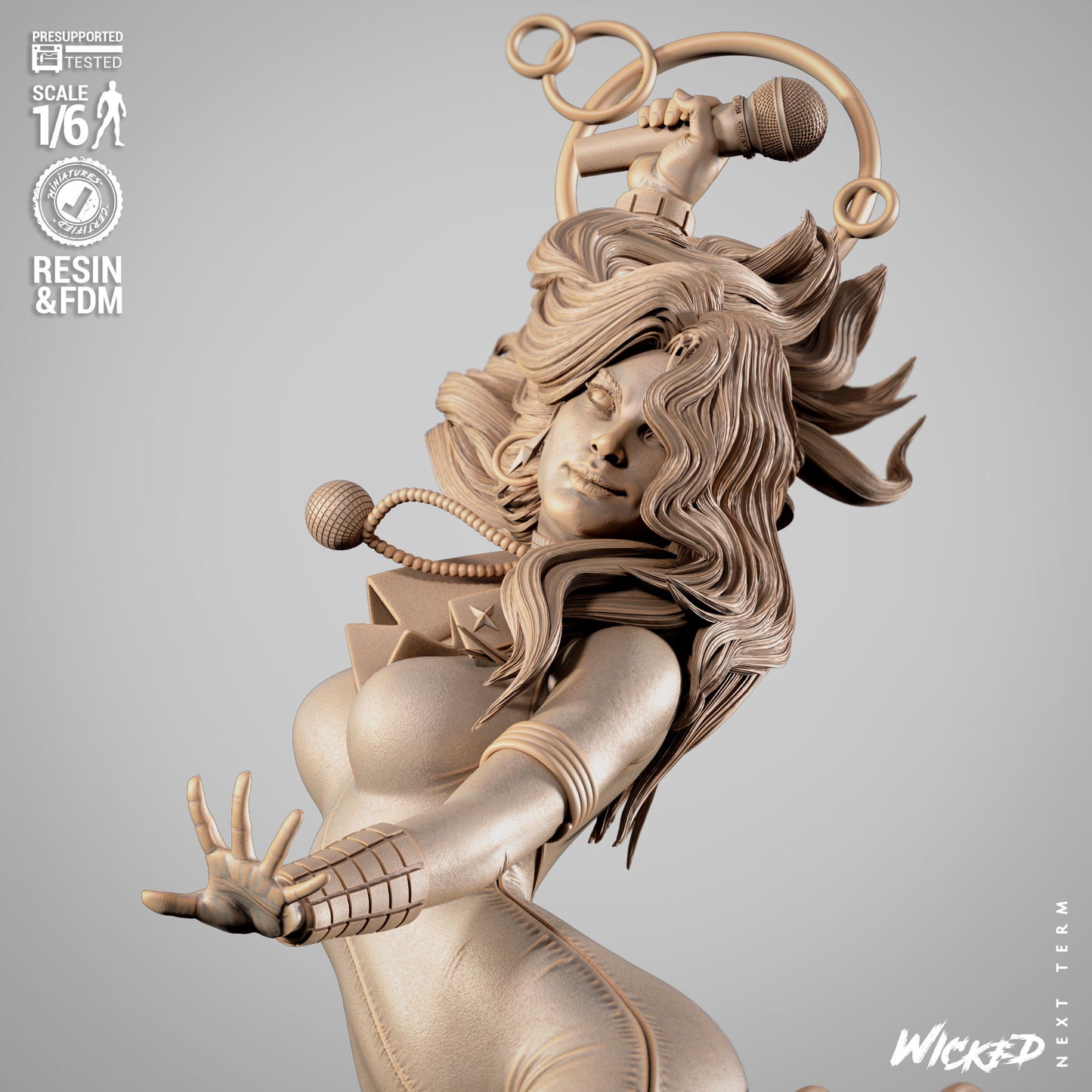 Dazzler Sculpt (Fan Art) - 1:6 scale 3d Printed kit