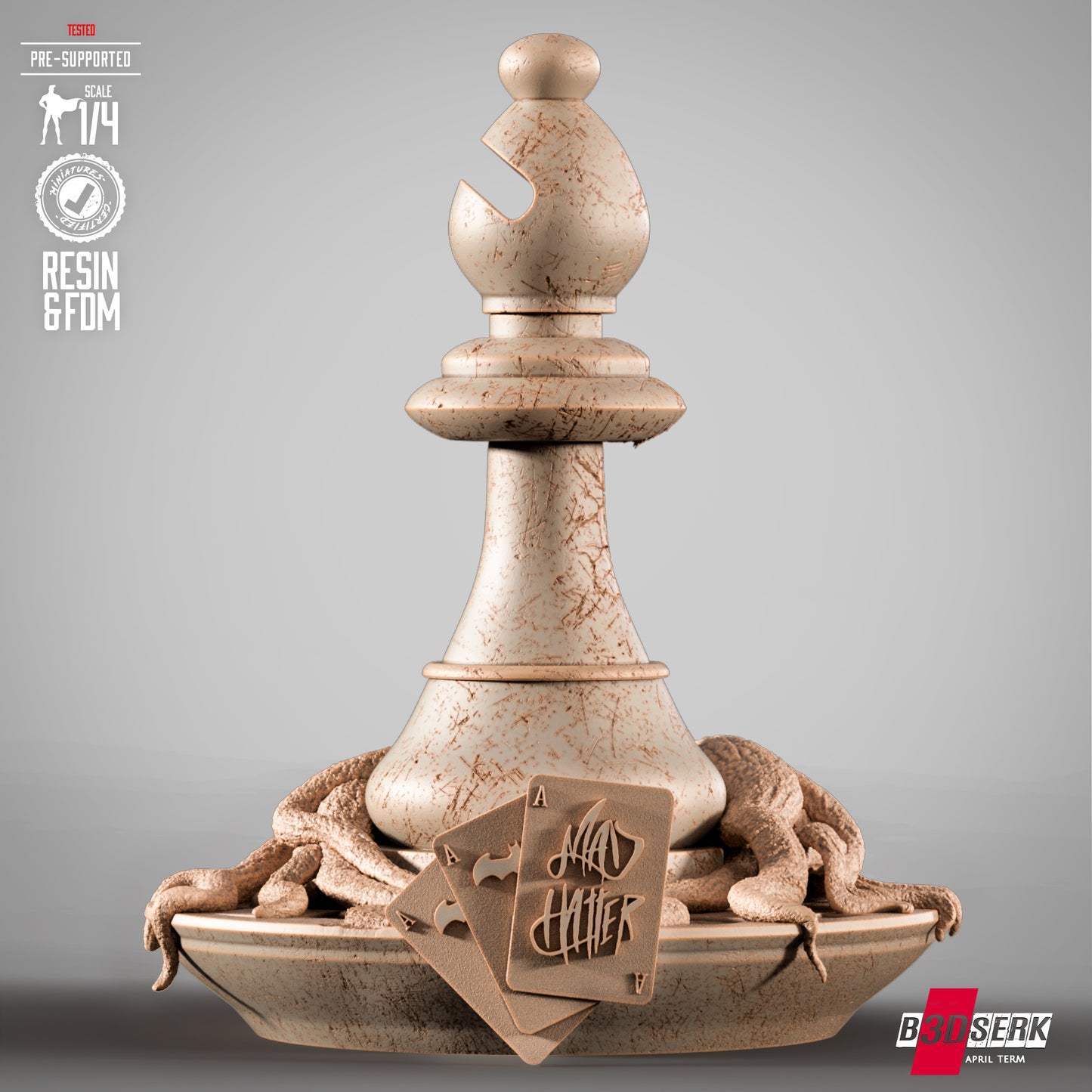 Mad Hatter (Bust) 3d Print - Unpainted model kit
