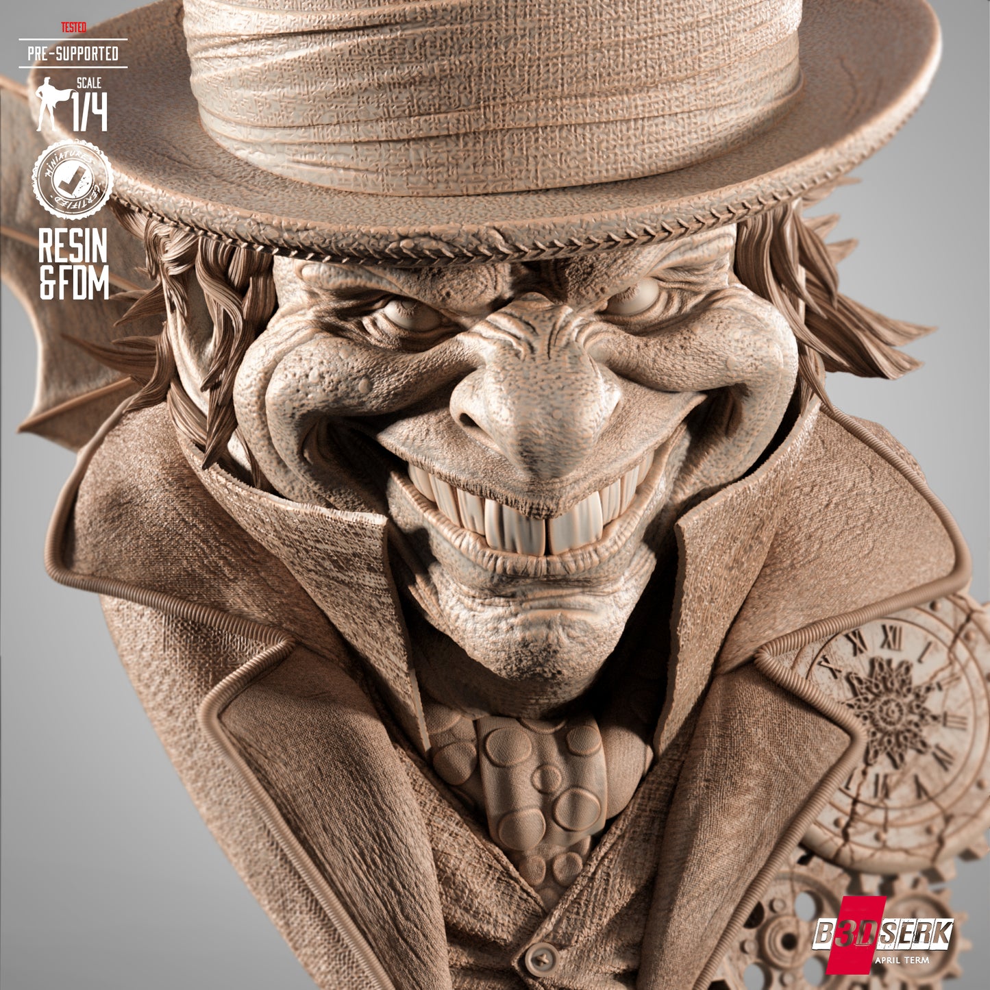 Mad Hatter (Bust) 3d Print - Unpainted model kit