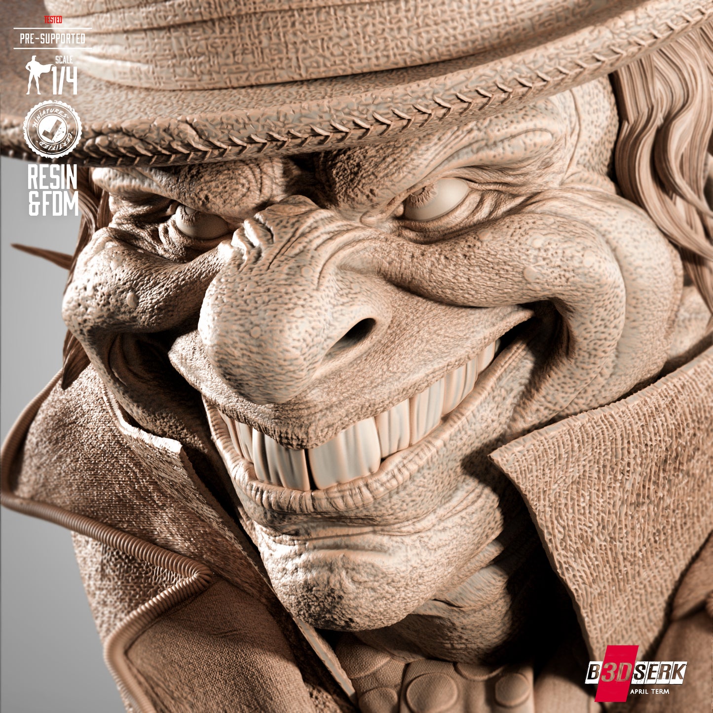Mad Hatter (Bust) 3d Print - Unpainted model kit