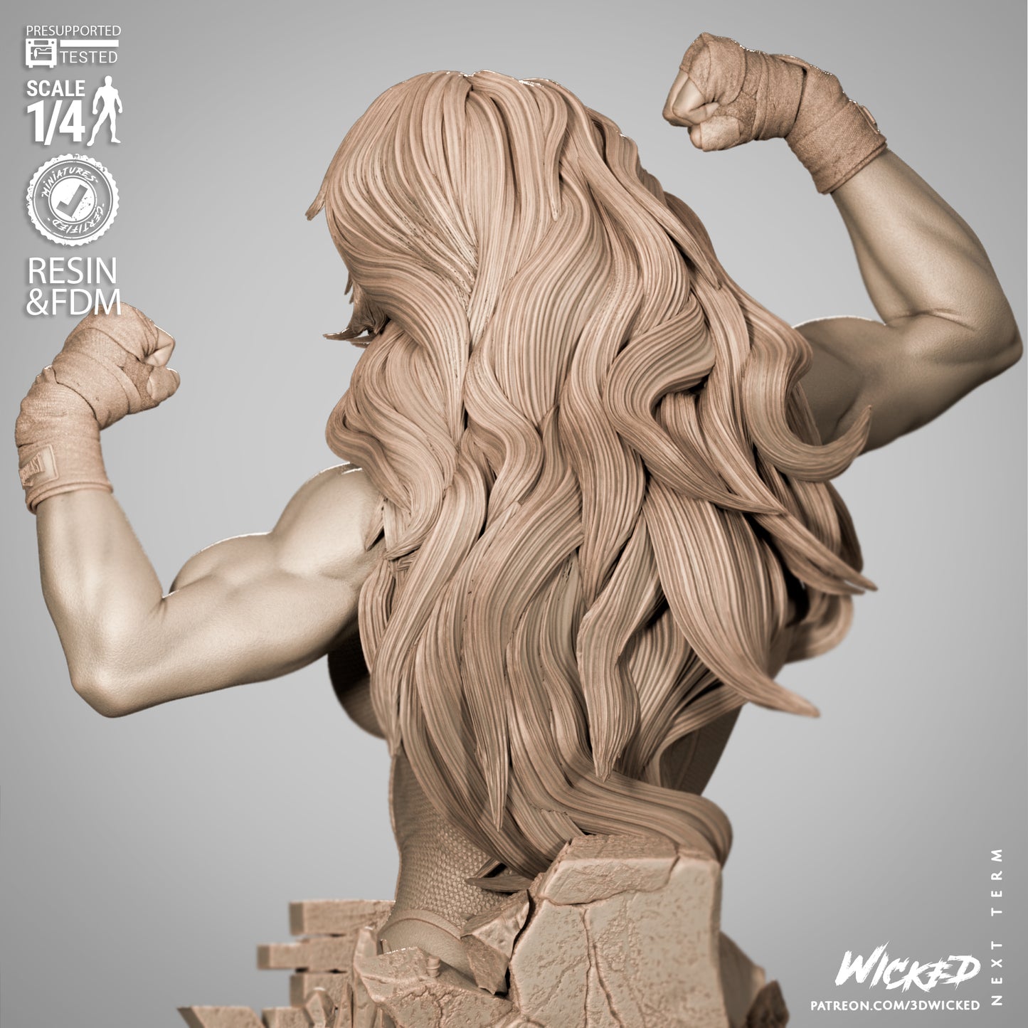 She-Hulk Bust (Fan Art) - 4 or 8 scale - 3D Print