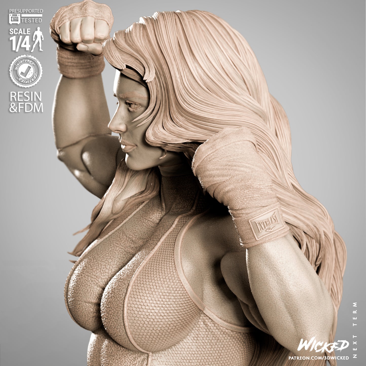 She-Hulk Bust (Fan Art) - 4 or 8 scale - 3D Print
