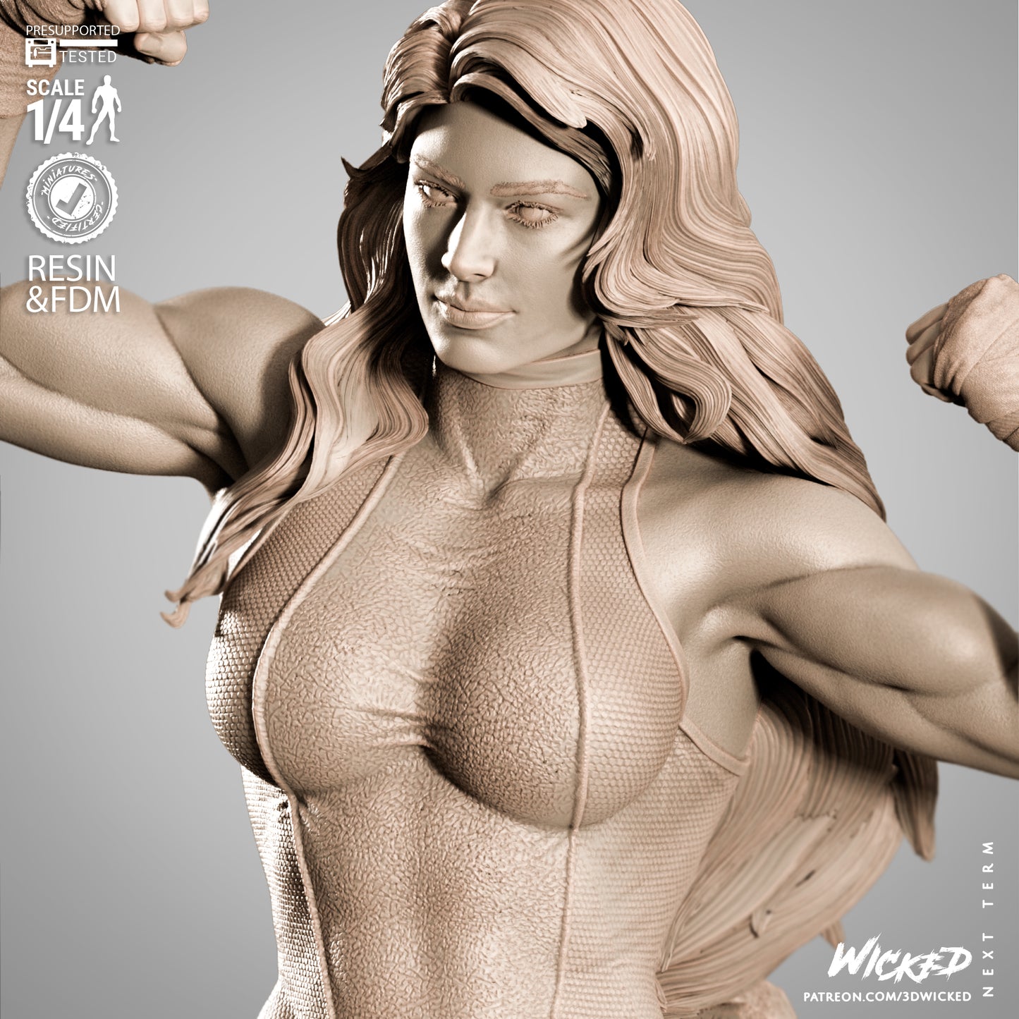 She-Hulk Bust (Fan Art) - 4 or 8 scale - 3D Print