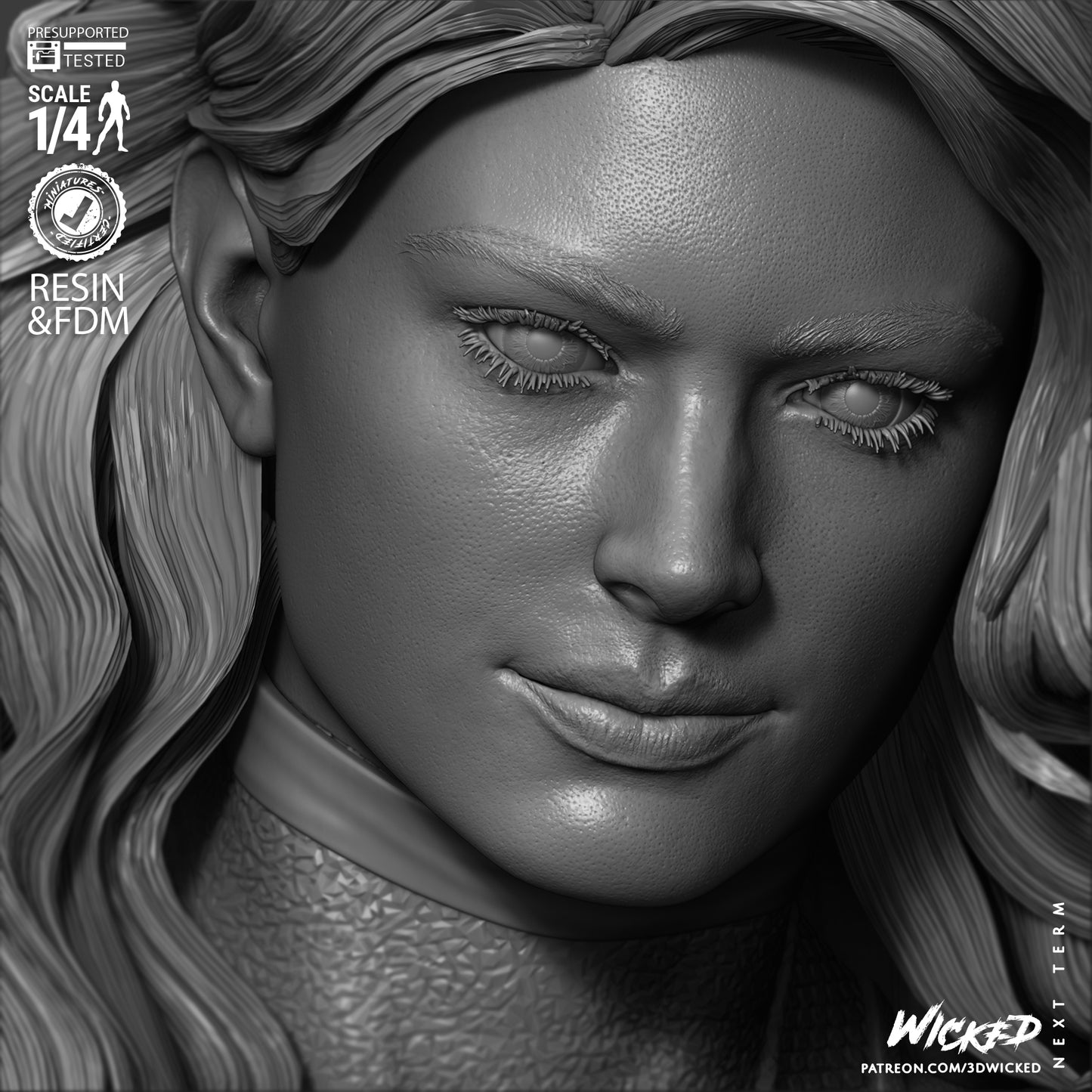 She-Hulk Bust (Fan Art) - 4 or 8 scale - 3D Print
