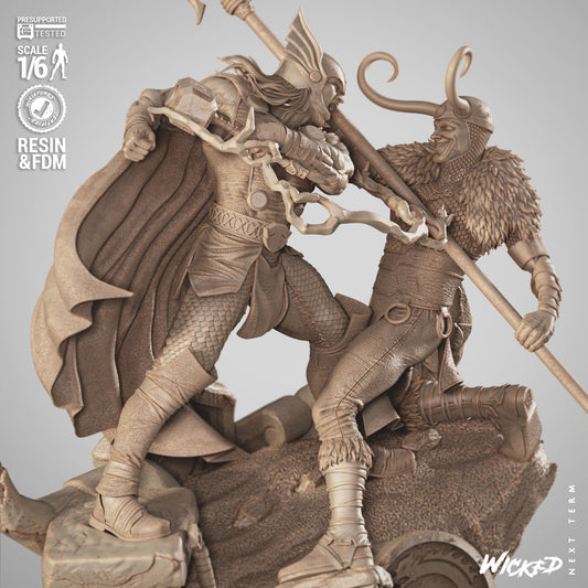 Thor and Loki Diorama - 1:6 and 1:12 scale 3d Printed Model Kit