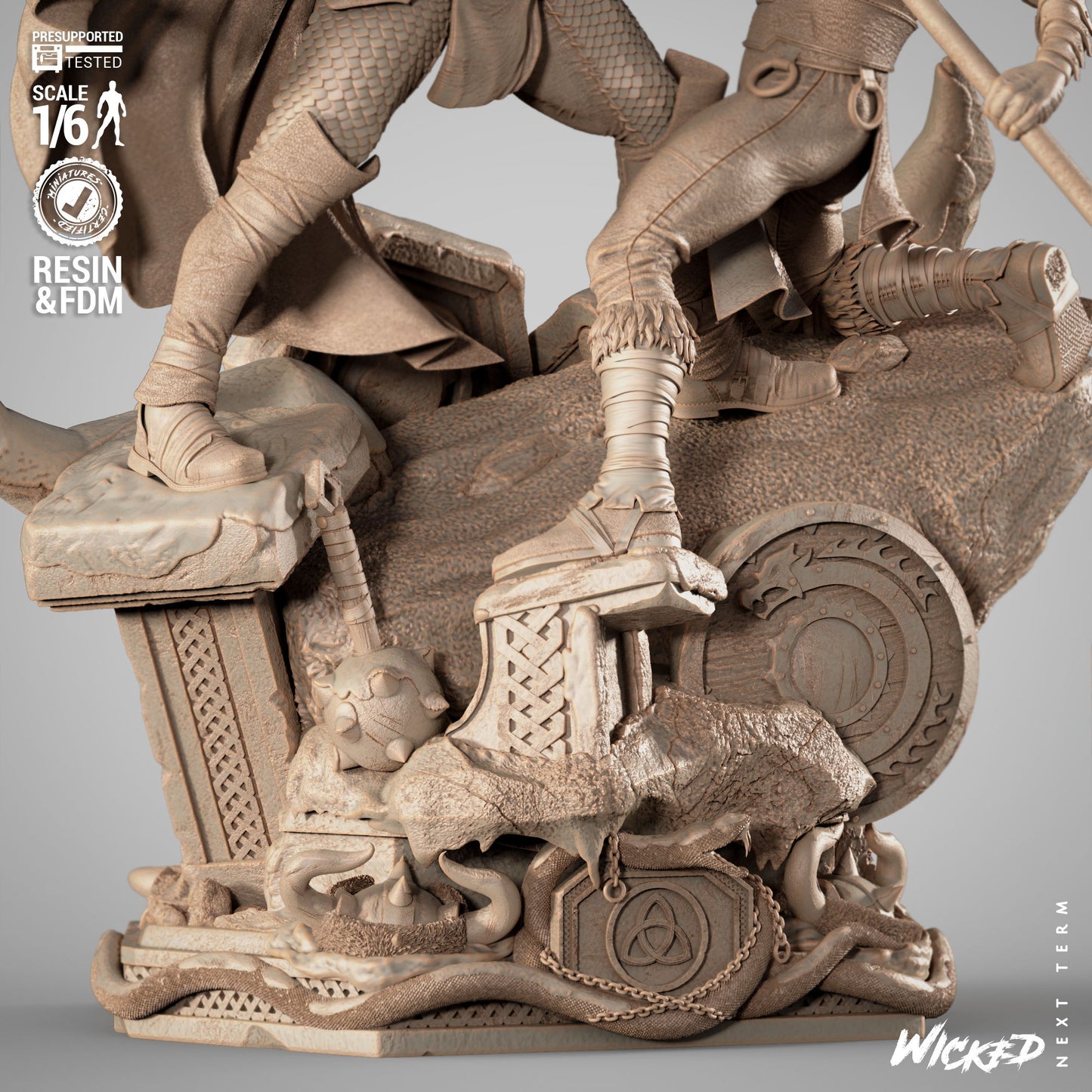 Thor and Loki Diorama - 1:6 and 1:12 scale 3d Printed Model Kit