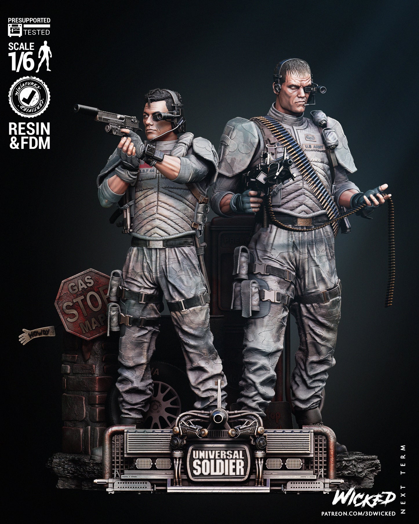 Universal Soldier Diorama - Fan Art - 6 or 12 scale - 3D Print