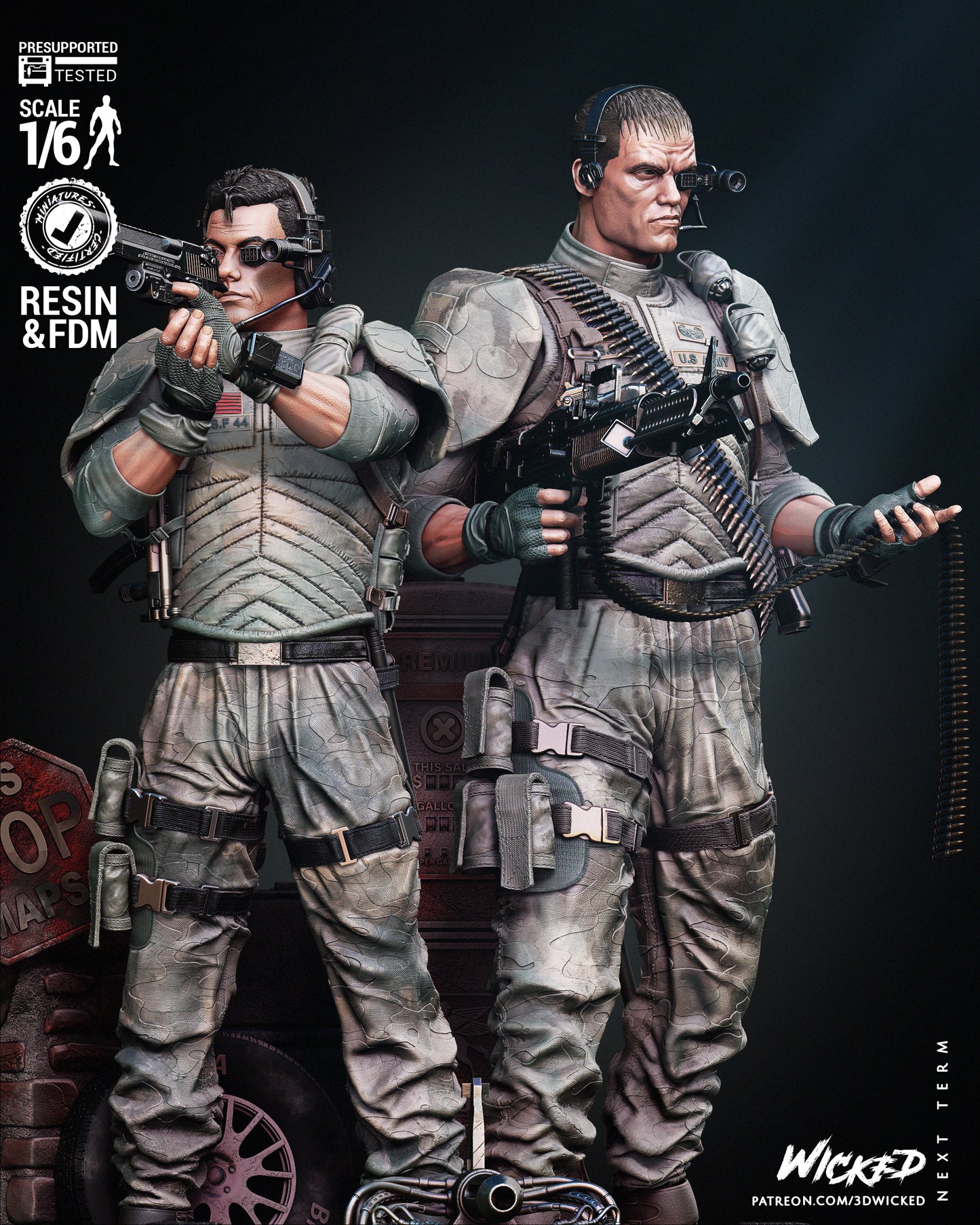 Universal Soldier Diorama - Fan Art - 6 or 12 scale - 3D Print