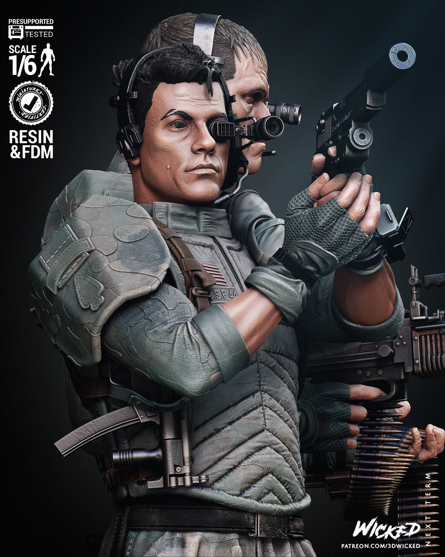Universal Soldier Diorama - Fan Art - 6 or 12 scale - 3D Print