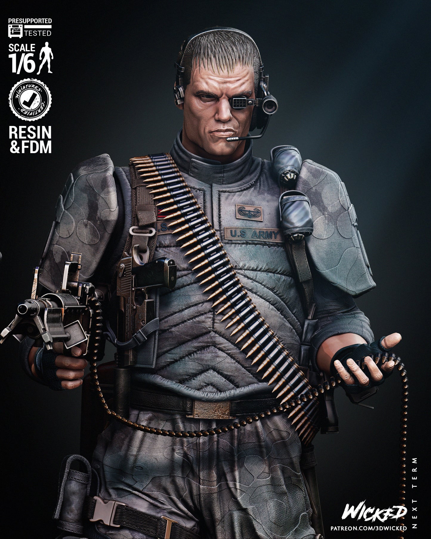 Universal Soldier Diorama - Fan Art - 6 or 12 scale - 3D Print