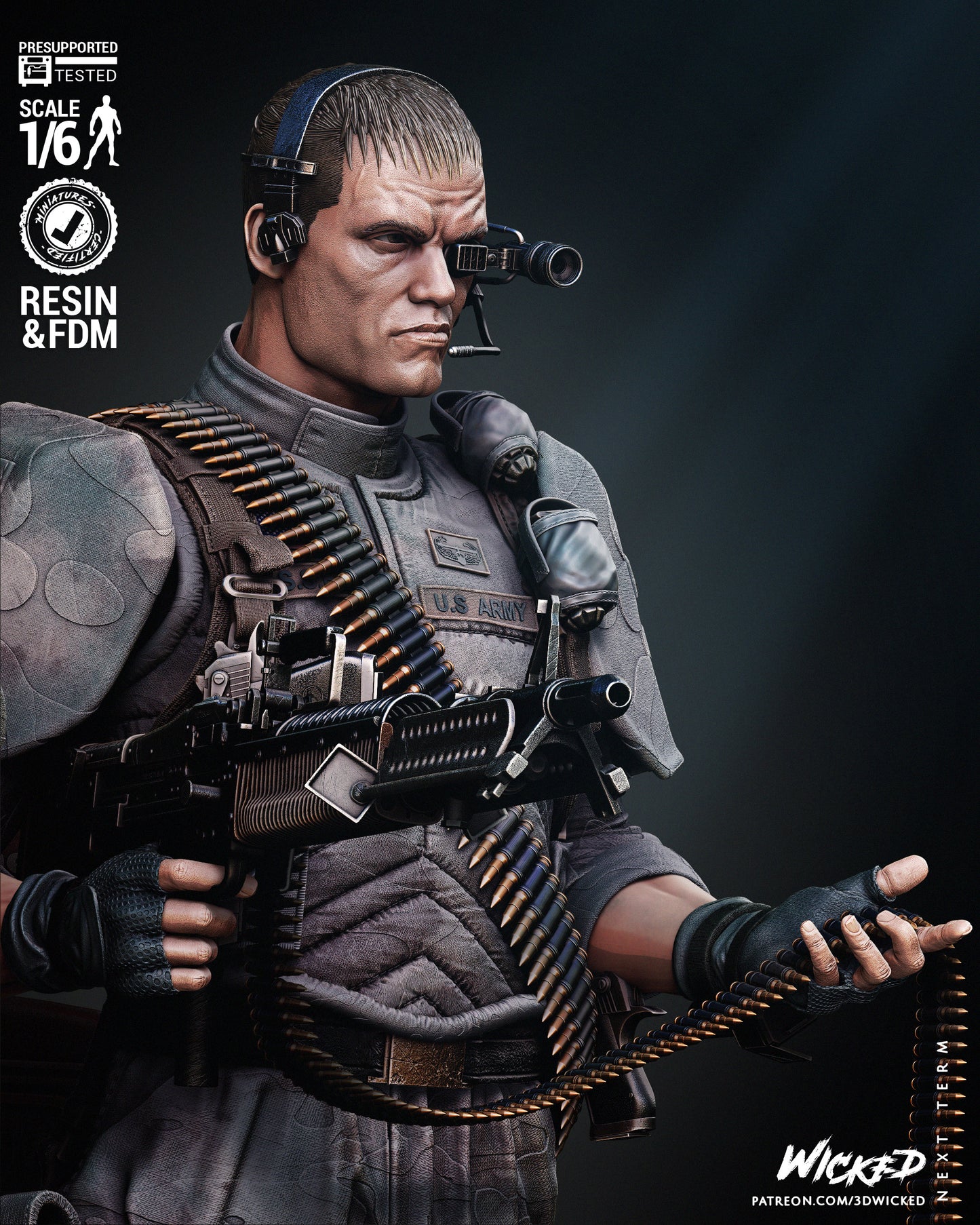 Universal Soldier Diorama - Fan Art - 6 or 12 scale - 3D Print