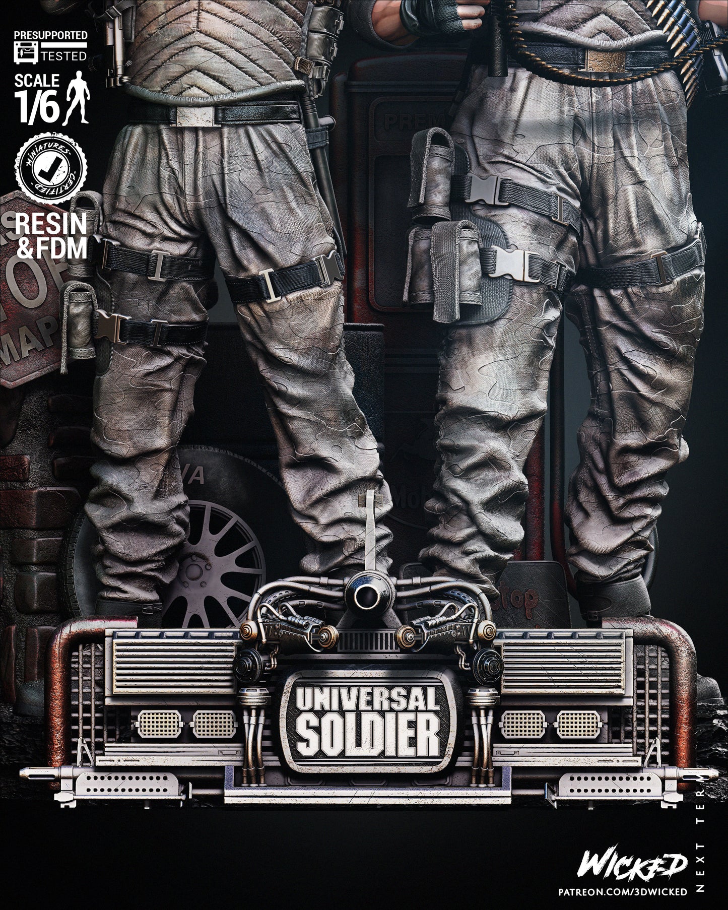Universal Soldier Diorama - Fan Art - 6 or 12 scale - 3D Print