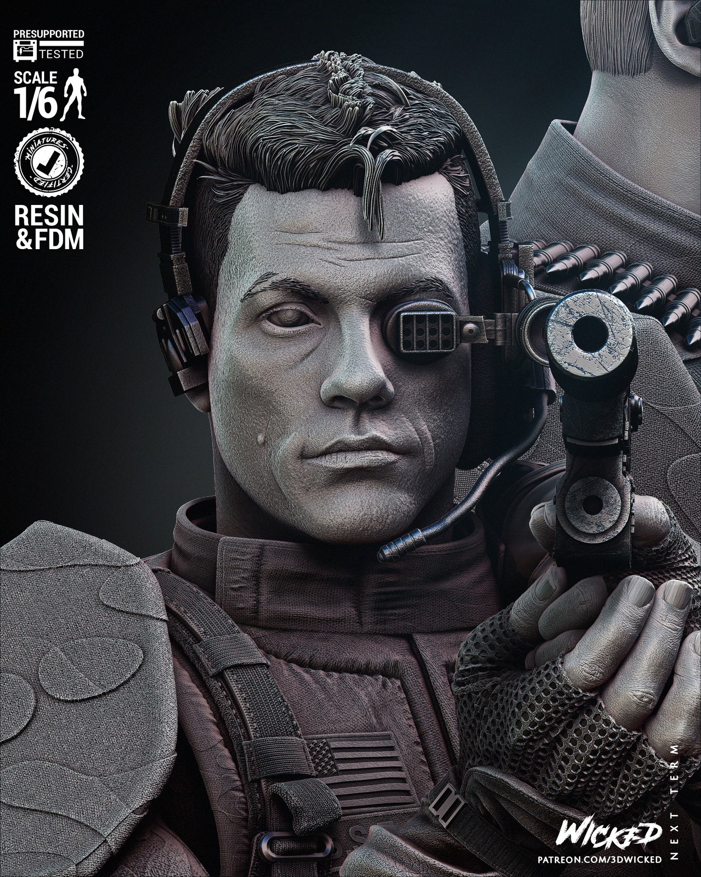 Universal Soldier Diorama - Fan Art - 6 or 12 scale - 3D Print