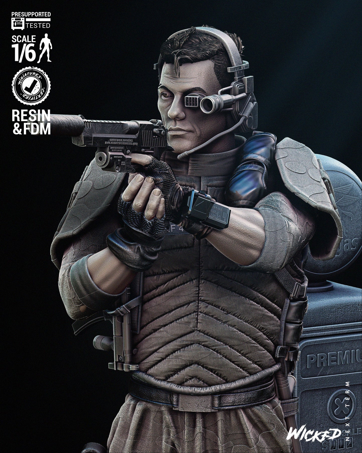 Luc Deveraux (Universal Soldier) Sculpt - Fan Art - 6 or 12 scale - 3D Print