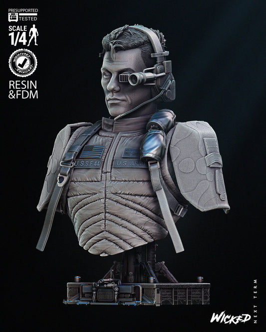 Luc Deveraux (Universal Soldier) Bust- Fan Art - 4 or 8 scale - 3D Print