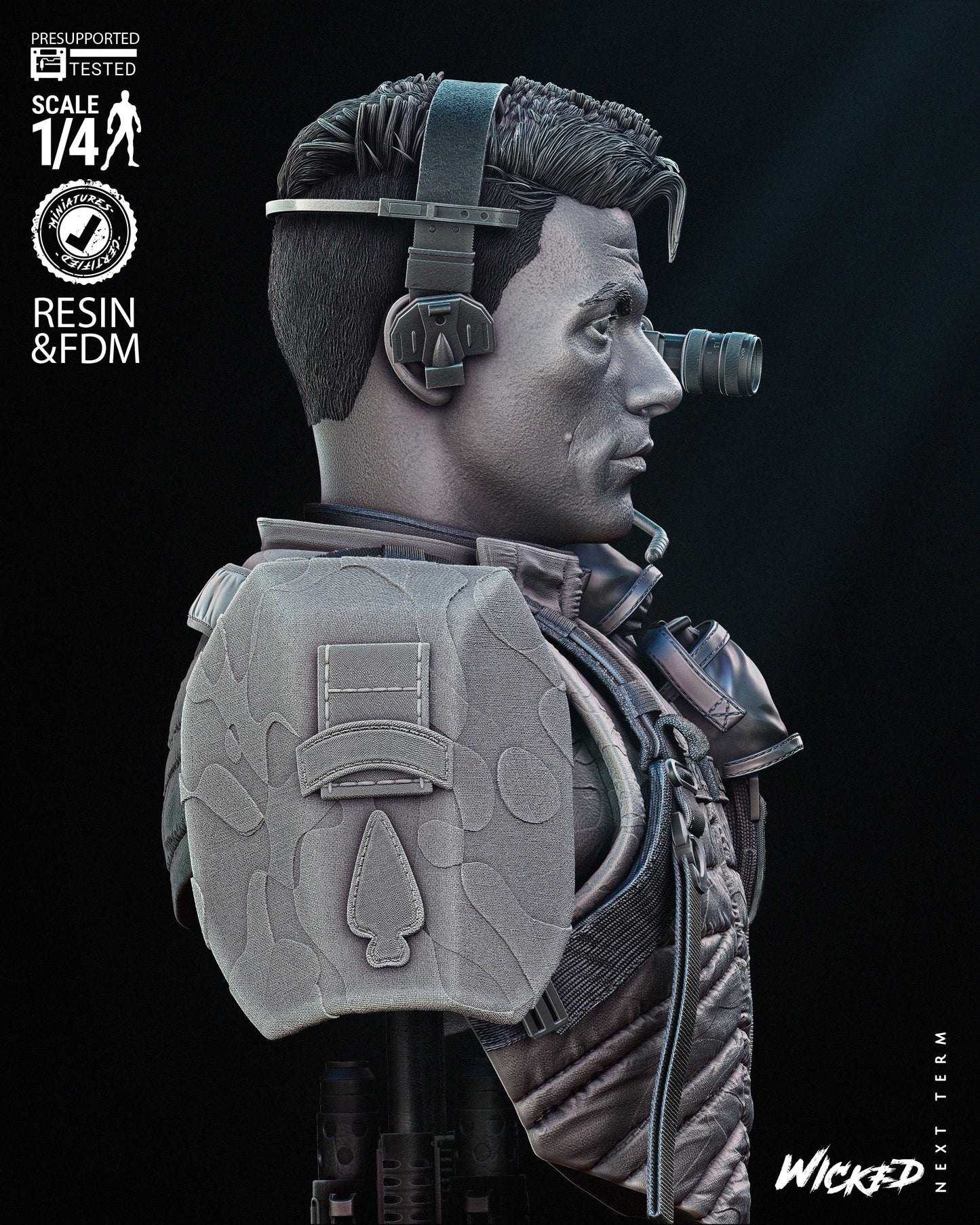 Luc Deveraux (Universal Soldier) Bust- Fan Art - 4 or 8 scale - 3D Print