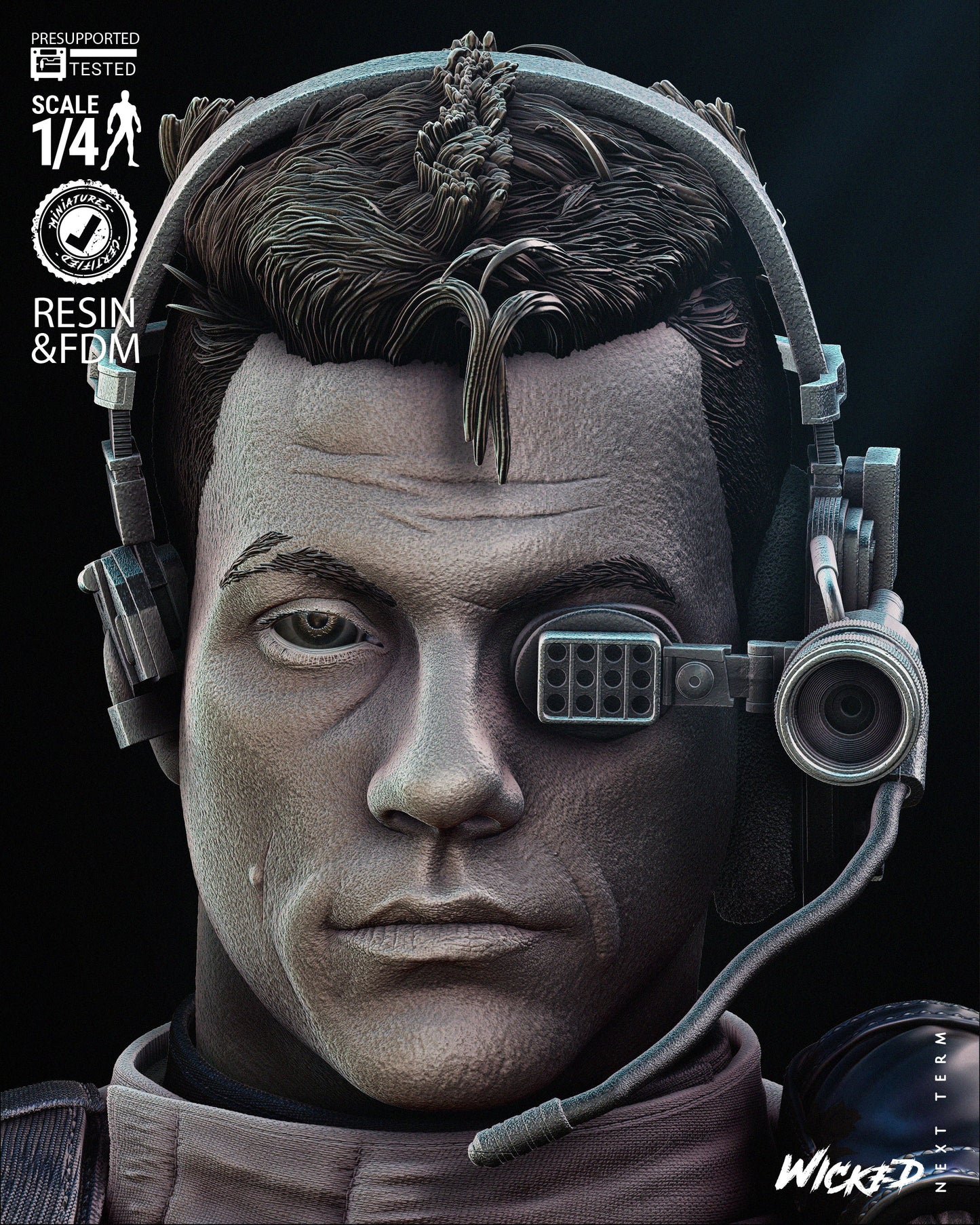Luc Deveraux (Universal Soldier) Bust- Fan Art - 4 or 8 scale - 3D Print