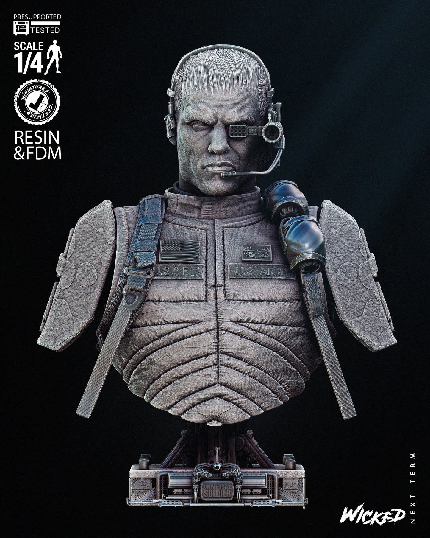 Andrew Scott (Universal Soldier) Bust - Fan Art - 6 or 12 scale - 3D Print kit