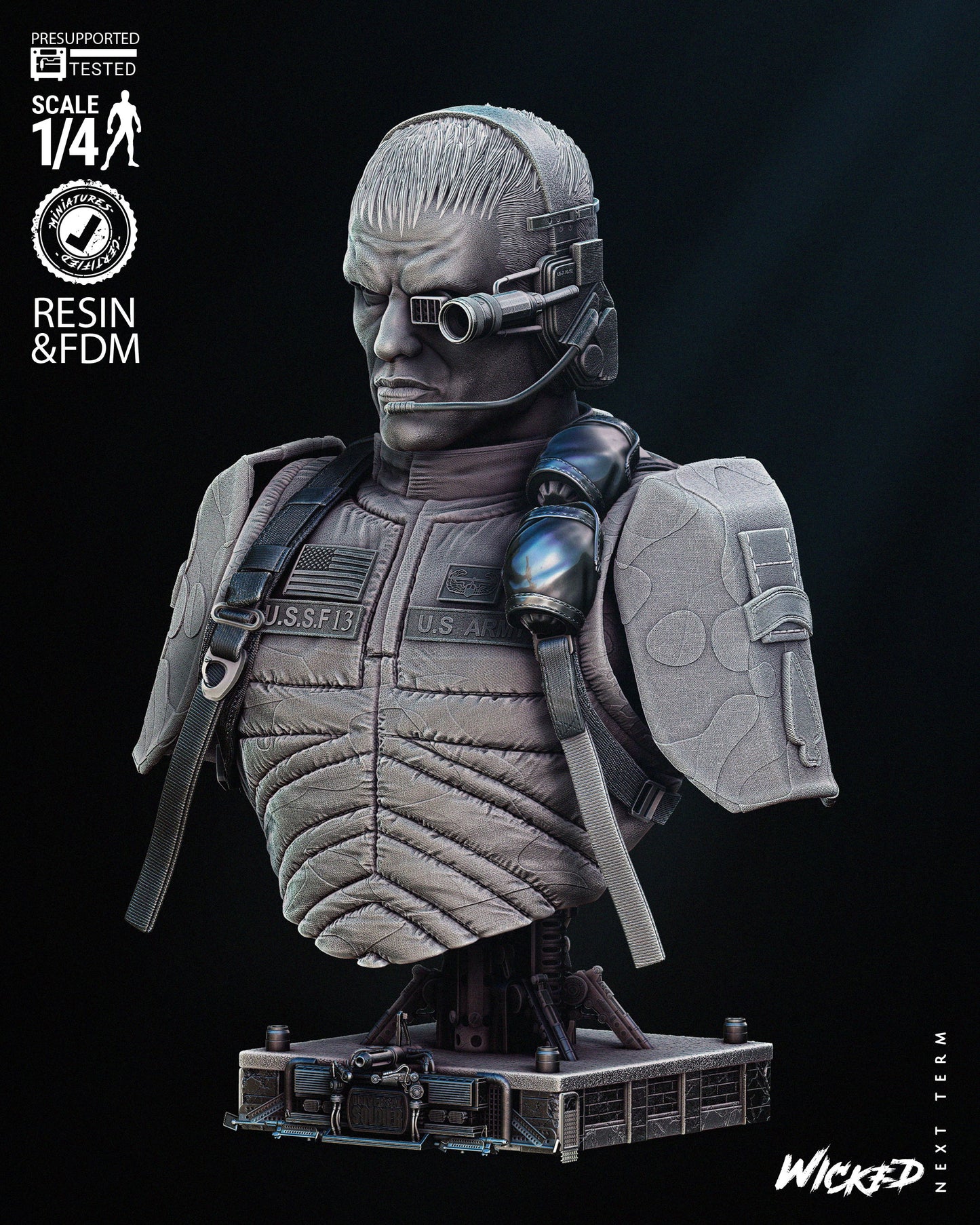 Andrew Scott (Universal Soldier) Bust - Fan Art - 6 or 12 scale - 3D Print kit