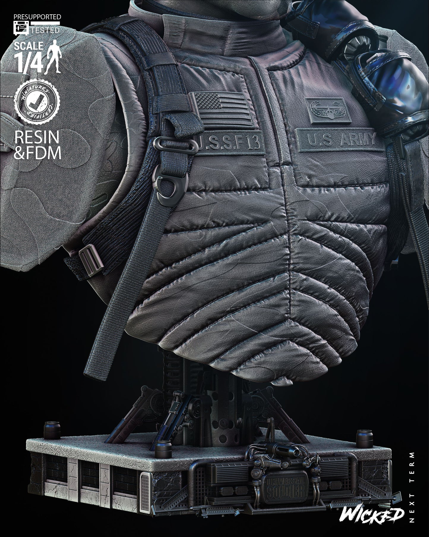 Andrew Scott (Universal Soldier) Bust - Fan Art - 6 or 12 scale - 3D Print kit