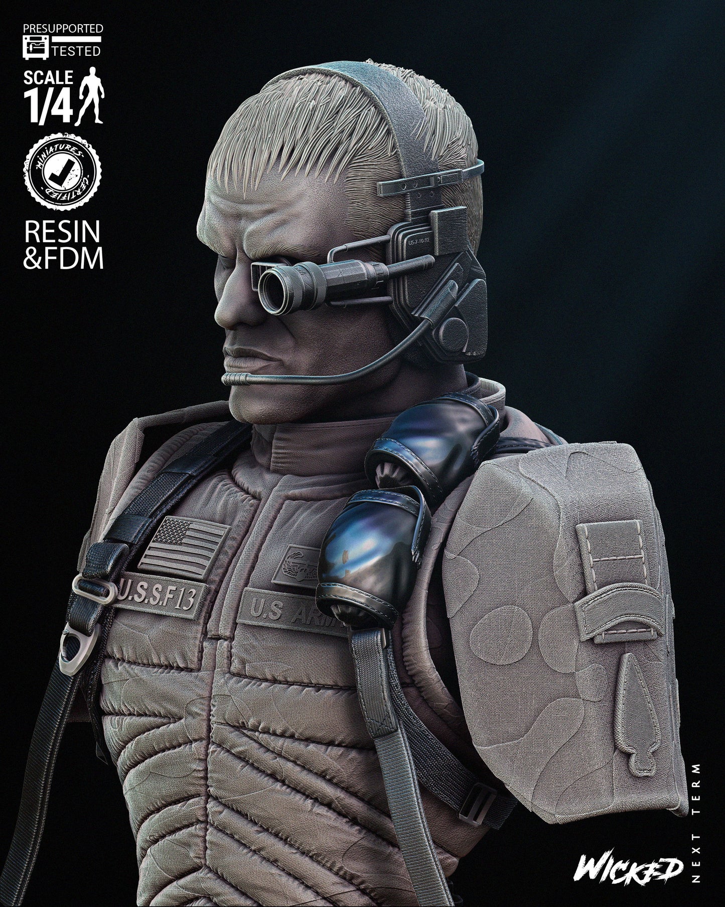 Andrew Scott (Universal Soldier) Bust - Fan Art - 6 or 12 scale - 3D Print kit