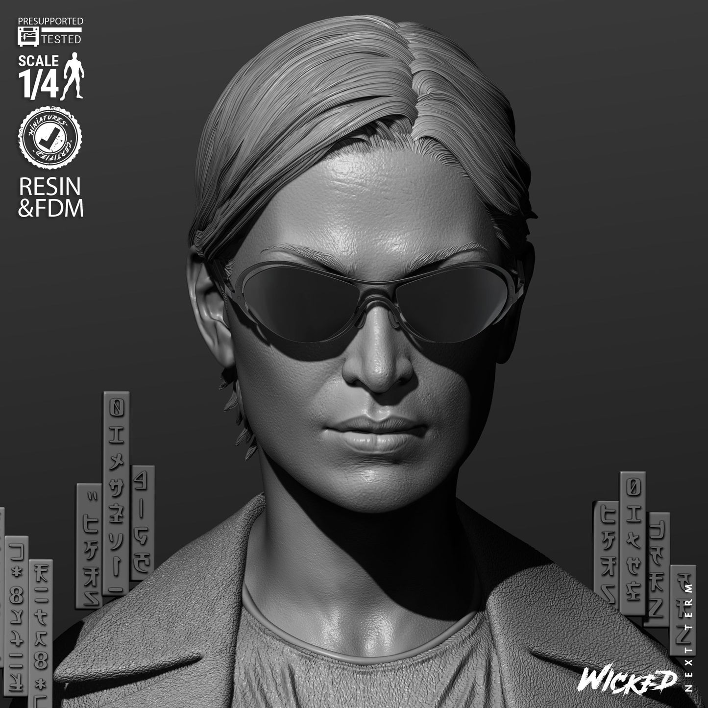 Trinity - The Matrix (Bust) 3D Print - Unpainted model kit - Fan Art