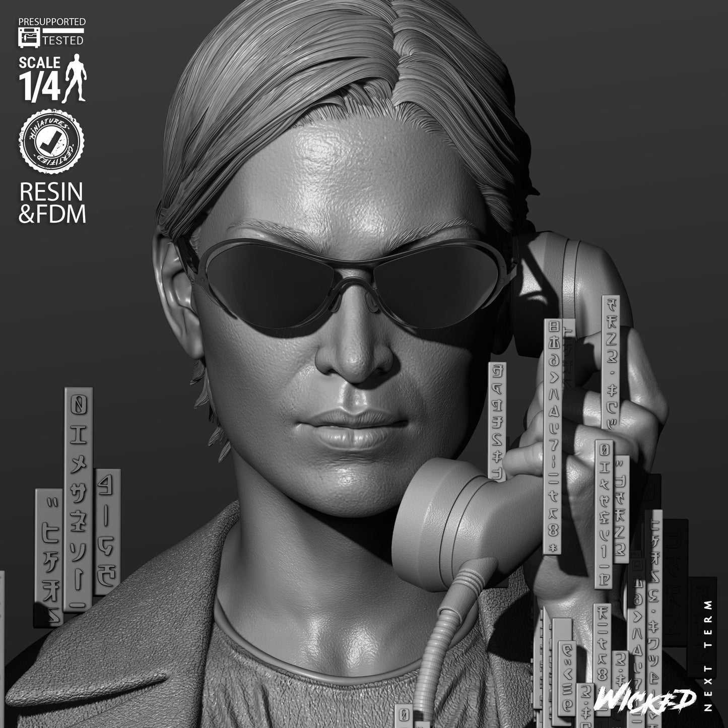 Trinity - The Matrix (Bust) 3D Print - Unpainted model kit - Fan Art