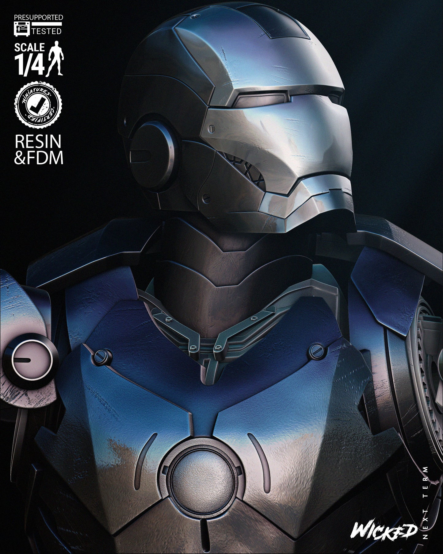 Iron Man (Bust) 3D Print model - Fan Art - 4 or 8 scale