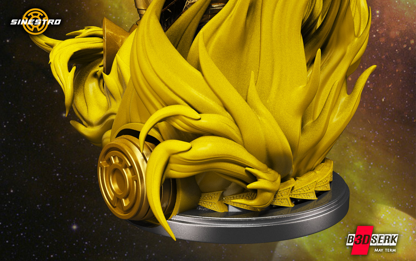 Sinestro Bust (DC) 3D Printed - Unpainted and Unassembled