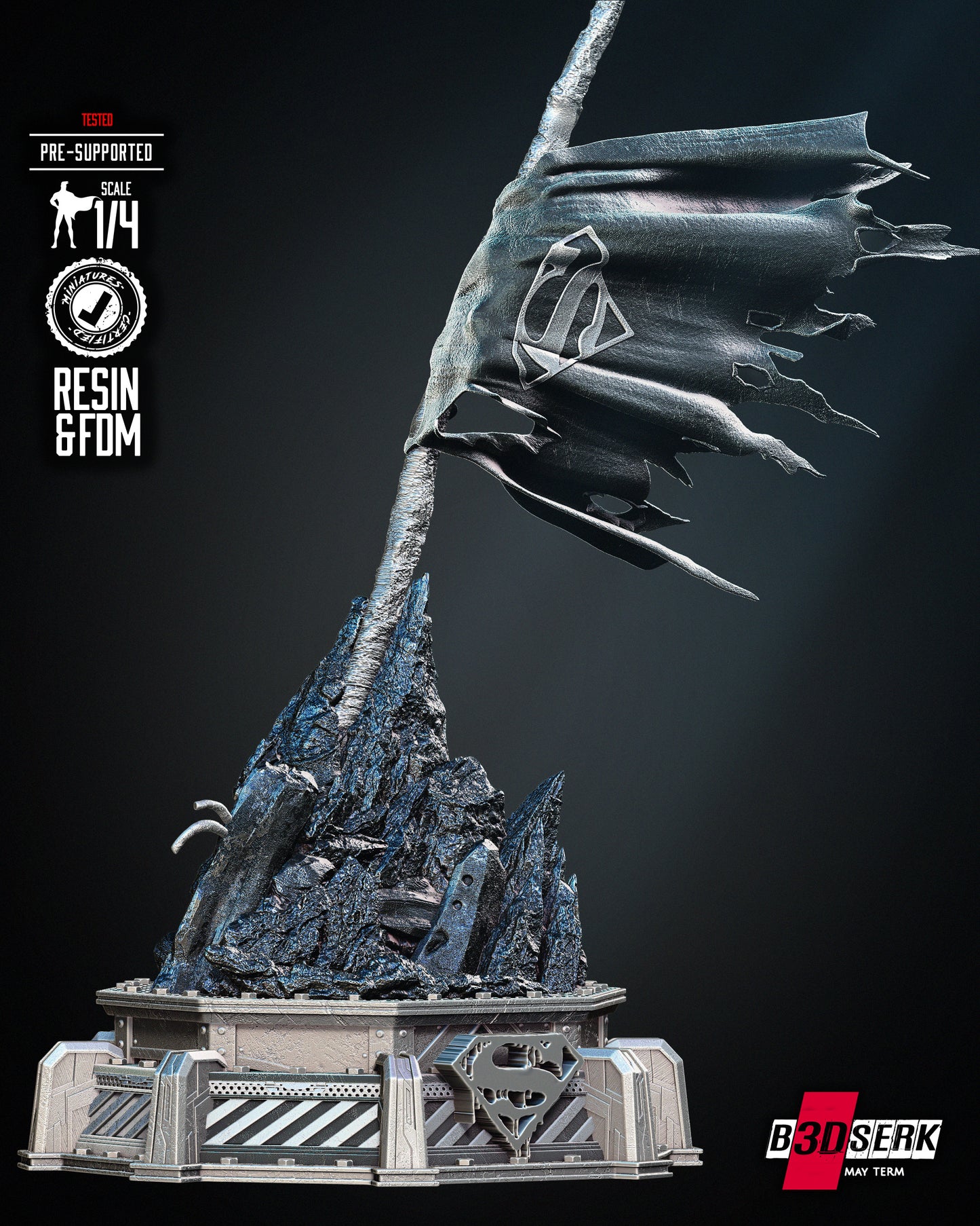 Tomb of Superman Sculpt - 3D Printed Model Kit - 4 and 8 scale