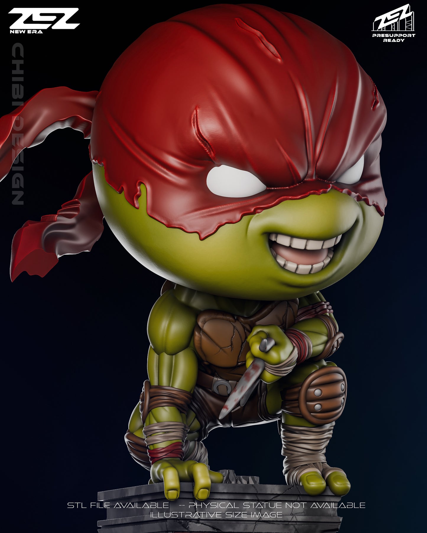 Raphael Chibi (ZEZ) - 3D Printed Fan Art Model Kit