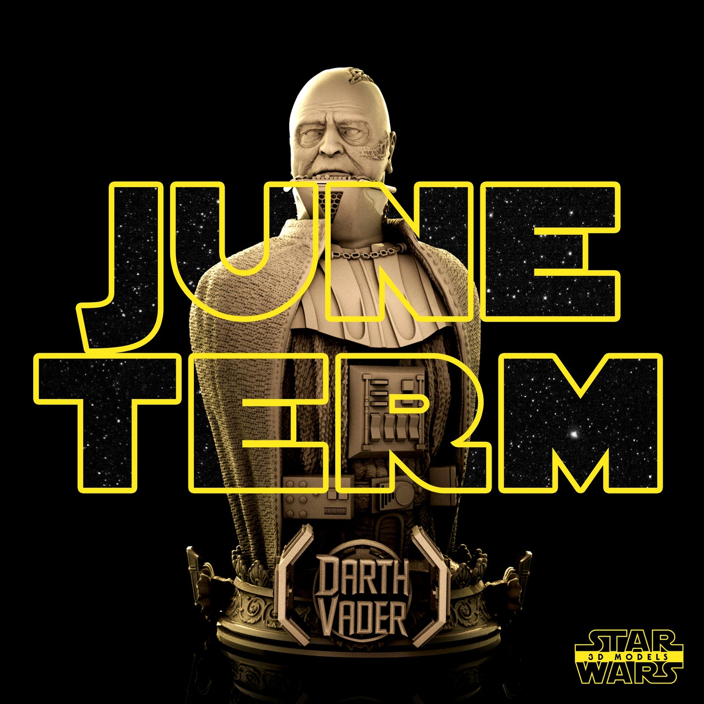 Darth Vader Bust (Fan Art) - 1:4 or 1:6 Scale (180mm or 108mm) - 3D Printed
