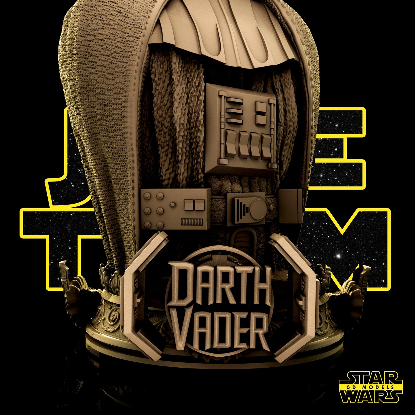Darth Vader Bust (Fan Art) - 1:4 or 1:6 Scale (180mm or 108mm) - 3D Printed