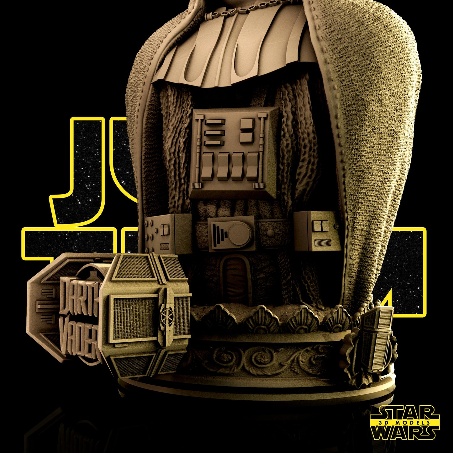 Darth Vader Bust (Fan Art) - 1:4 or 1:6 Scale (180mm or 108mm) - 3D Printed