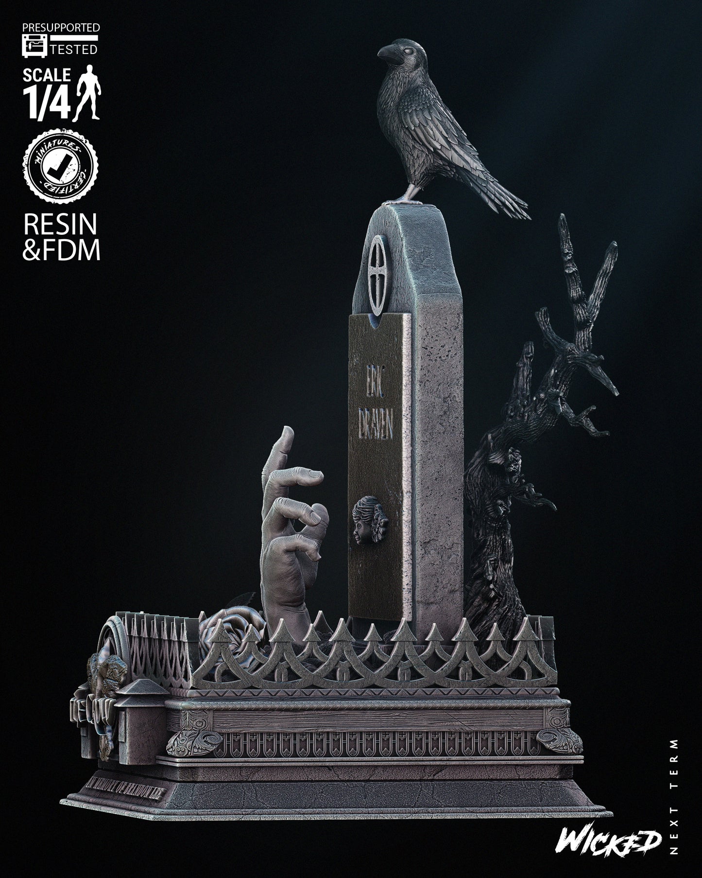 The Crow Tomb - 3d Printed 4 and 8 Scale - Fan Art (B3dserk)