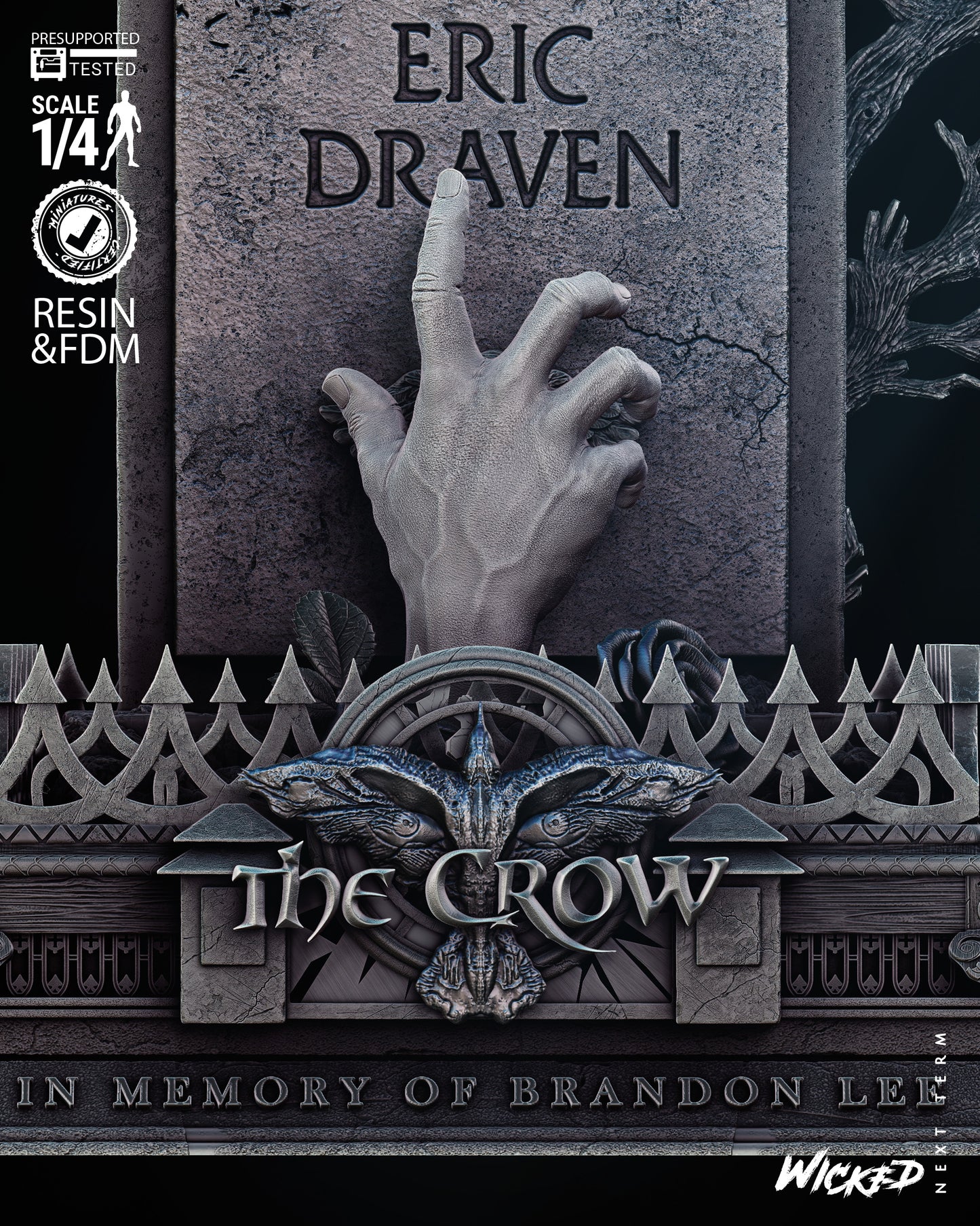 The Crow Tomb - 3d Printed 4 and 8 Scale - Fan Art (B3dserk)