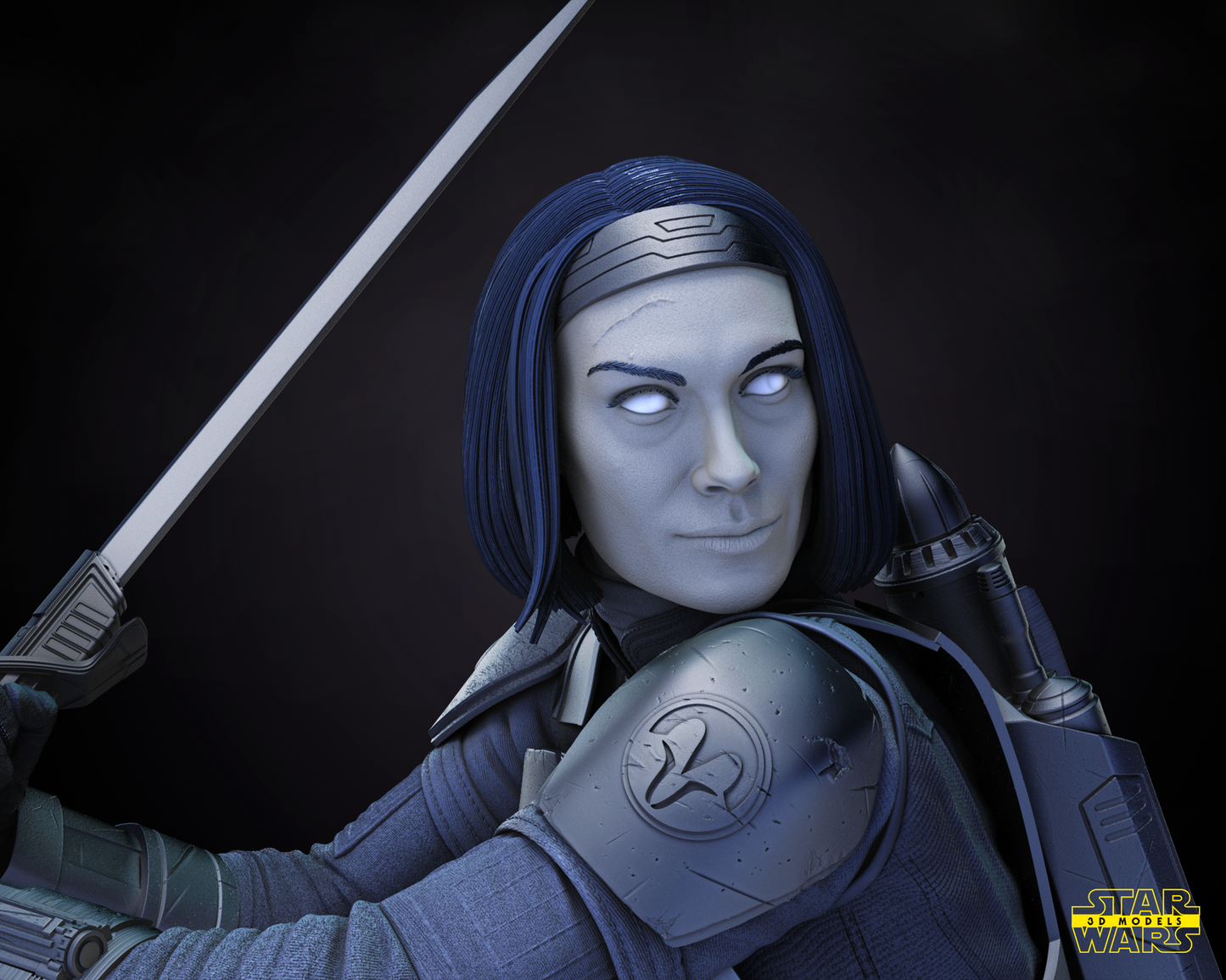 Bo Katan Statue (Fan Art) Star Wars - 6 or 12 Scale (300mm or 150mm) - 3D Printed